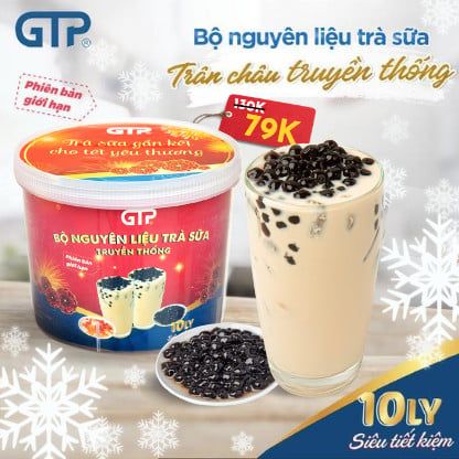 10 Ly - Set Nguyên Liệu tự pha trà sữa trân châu truyền thống