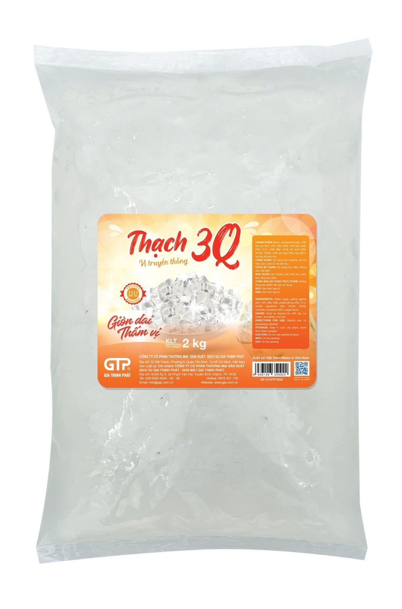Hạt 3Q GTP (Túi 2kg) - Trân châu trắng giòn, thạch 3Q