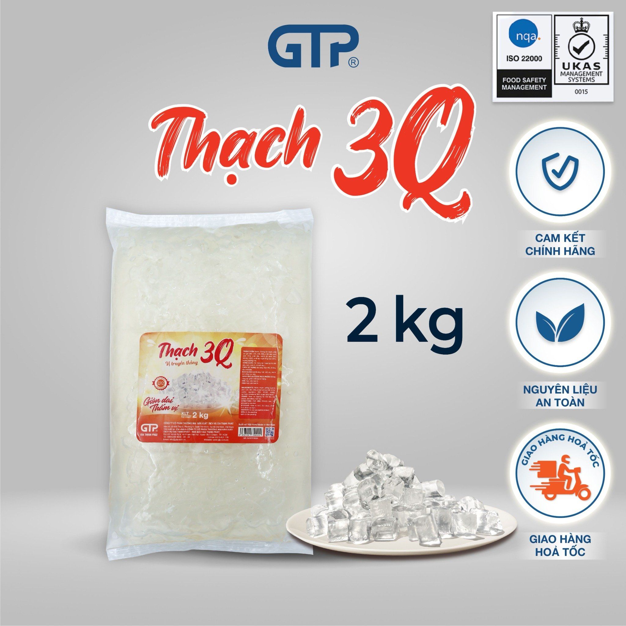Hạt 3Q GTP (Túi 2kg) - Trân châu trắng giòn, thạch 3Q