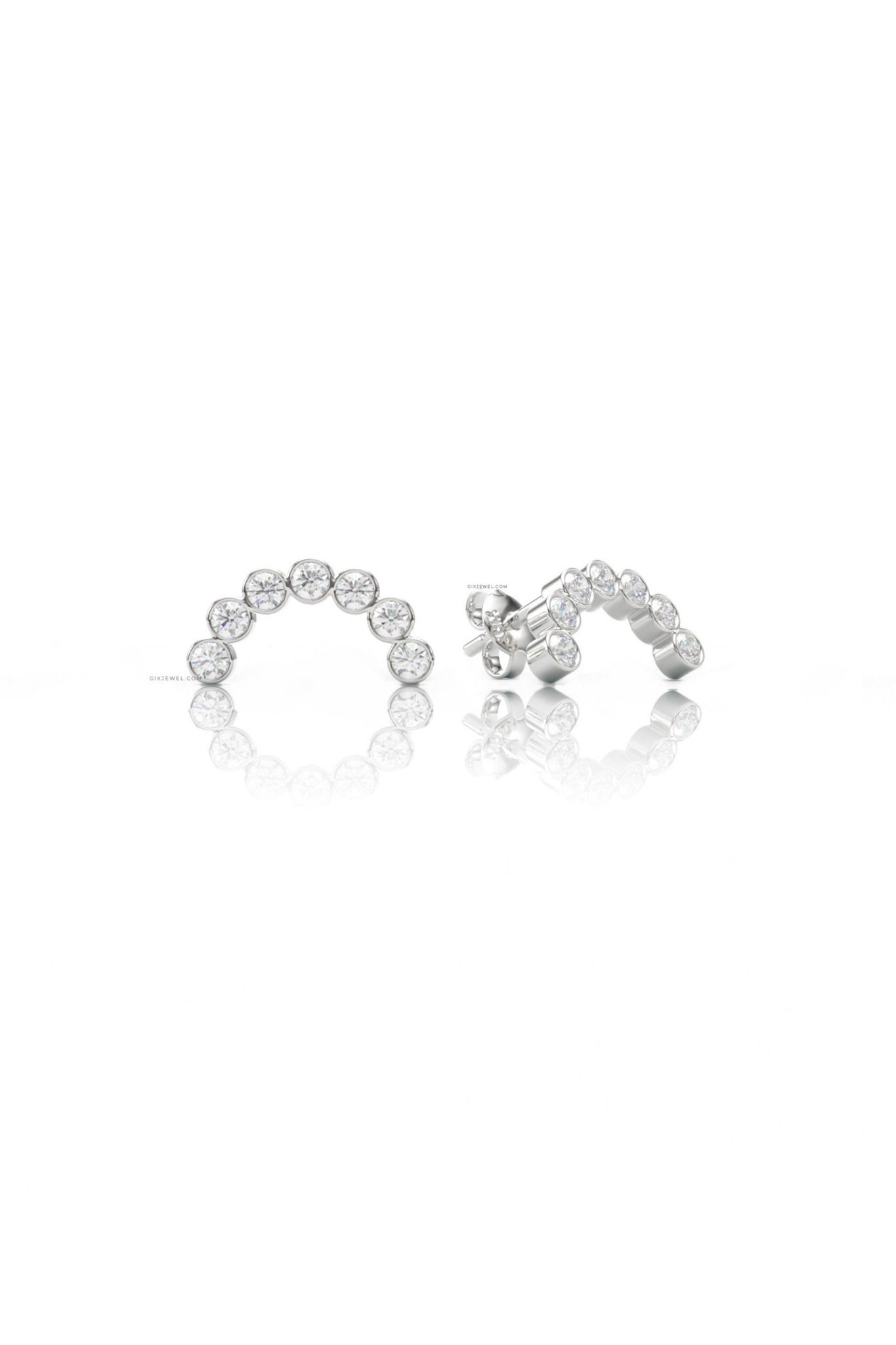 Bông tai nữ đẹp sang trọng vàng 18k bạc ý hạt tròn nhỏ trơn đơn giản Gixjewelry