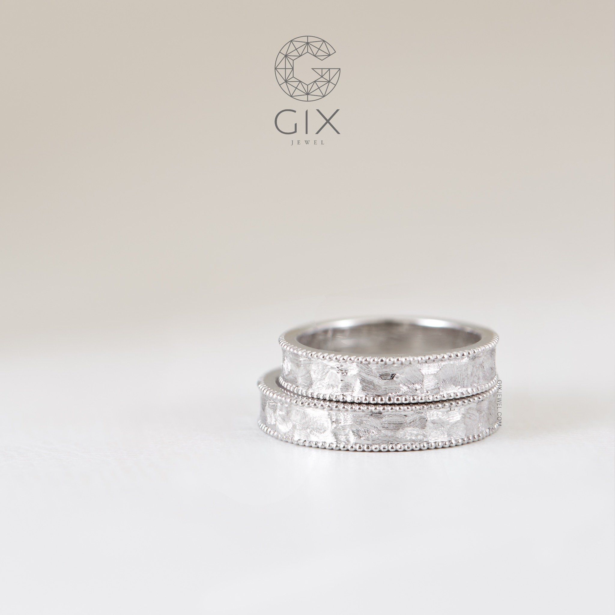 Nhẫn Cưới Vàng 14k Vát Nhám Đẹp Lạ Gix Jewel - GCR25050133