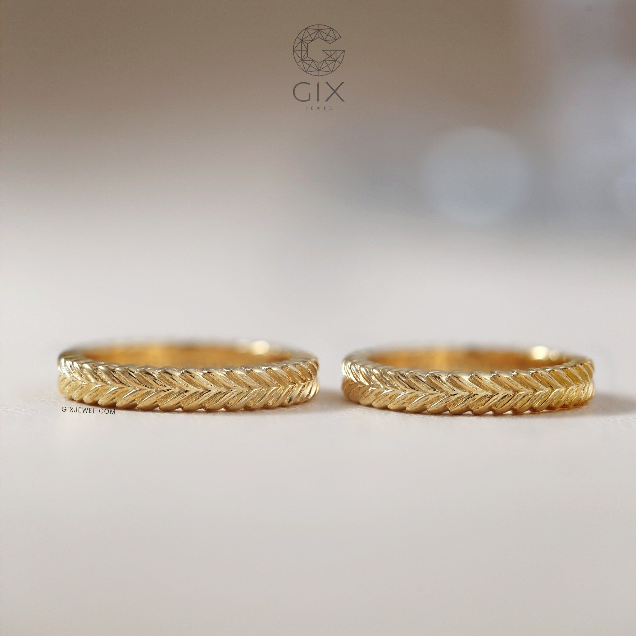 Nhẫn đôi bạc mạ vàng 18k trơn đẹp đơn giản - GCR25050090