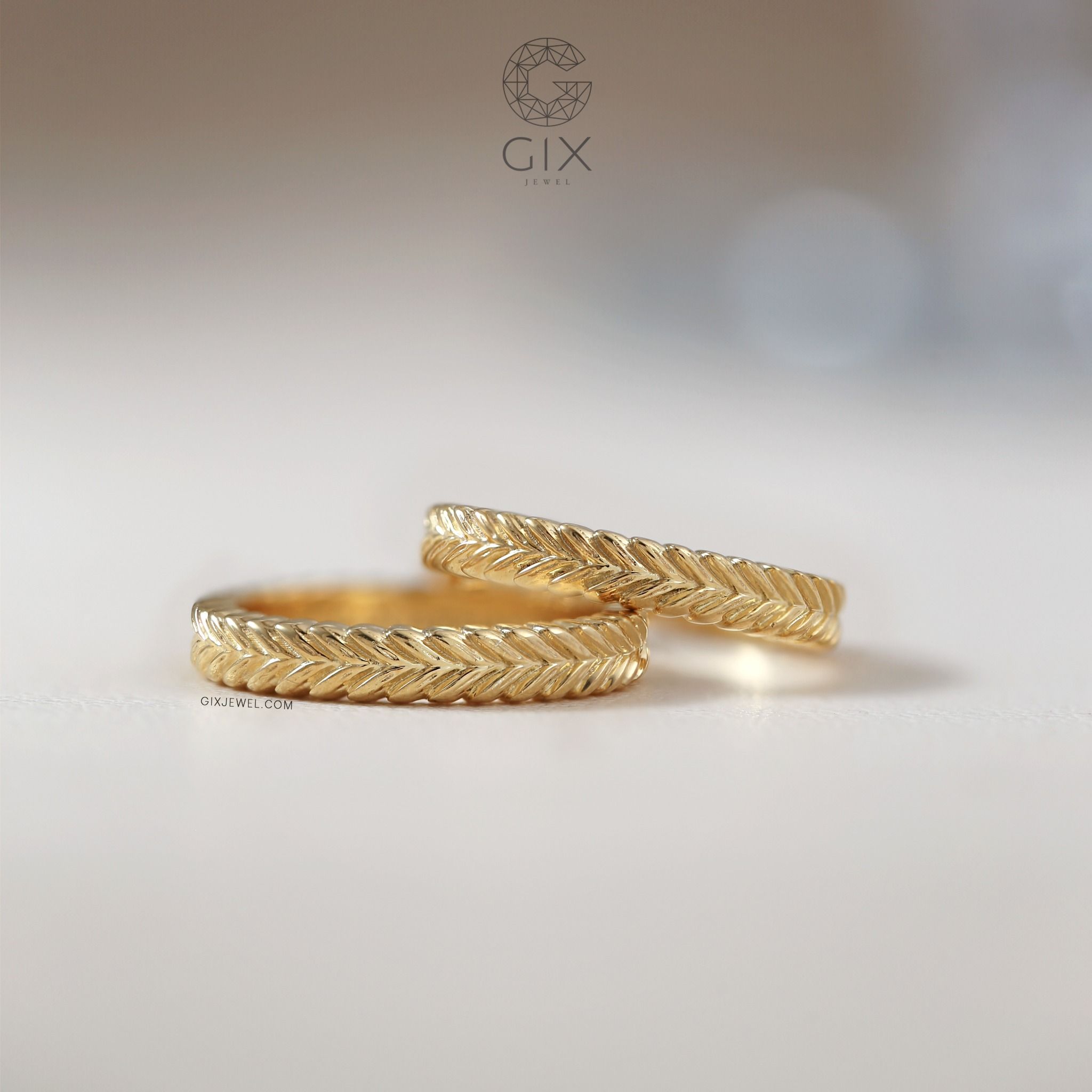 Nhẫn vàng cưới 18k trơn đẹp đơn giản sang trọng tặng bạn thân Gix Jewel