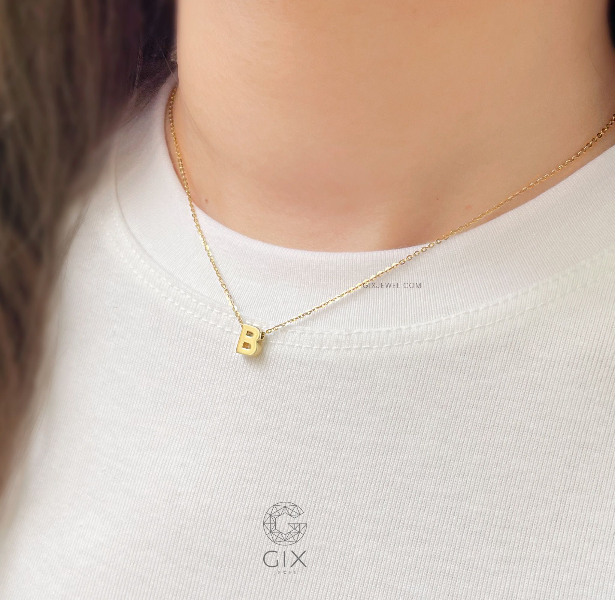 Dây chuyền chữ cái khắc tên bằng vàng 18k bạc s925 Gix Jewelry