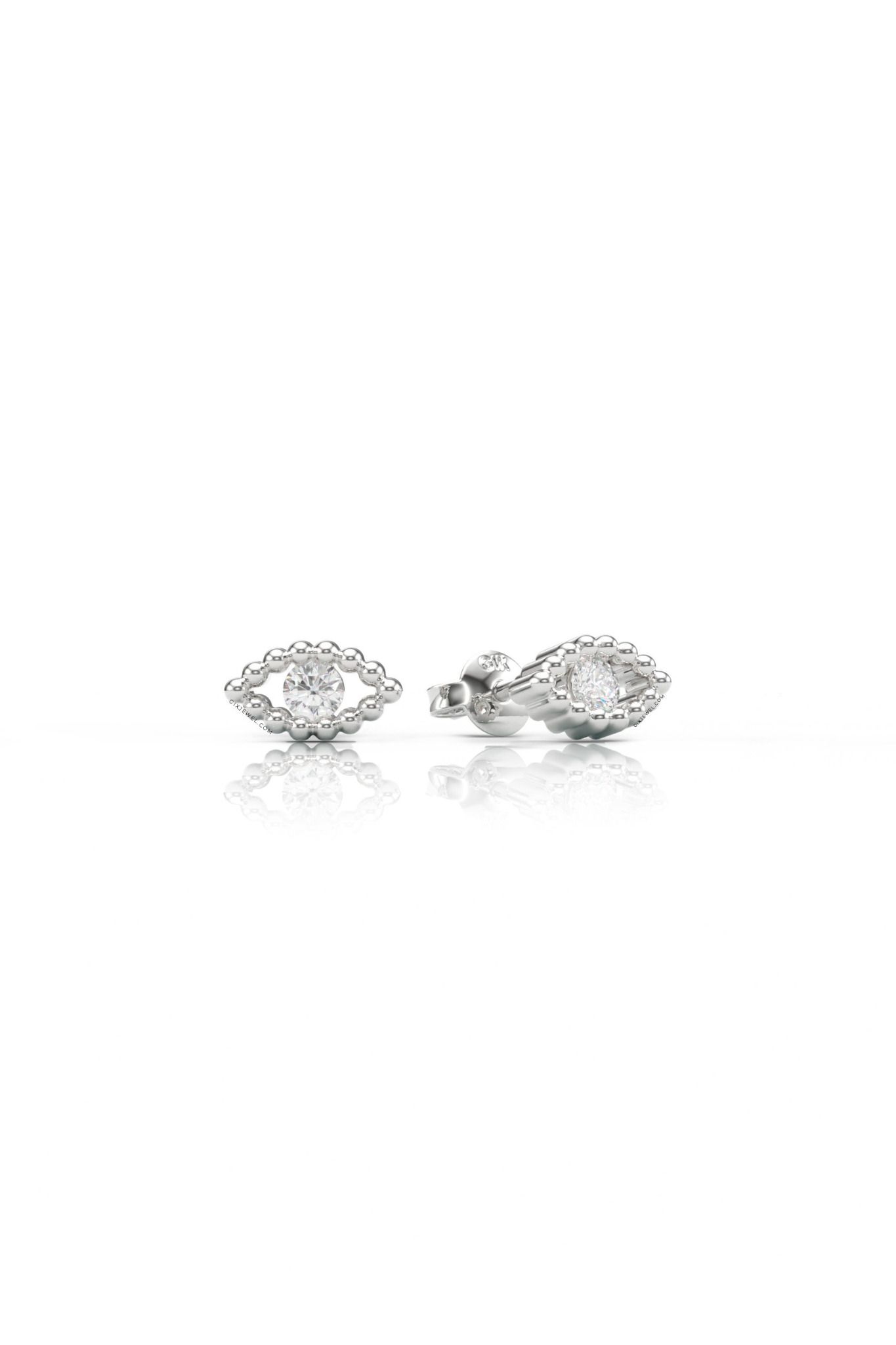 Bông tai nữ đẹp sang trọng bạc cao cấp Gix Jewel mạ vàng đính đá tấm đôi mắt