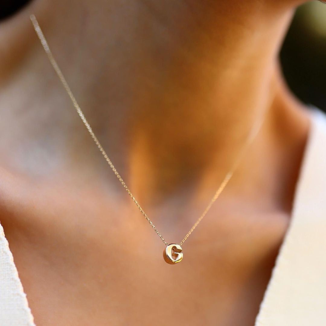 Dây chuyền chữ cái khắc tên bằng vàng 18k bạc s925 Gix Jewelry