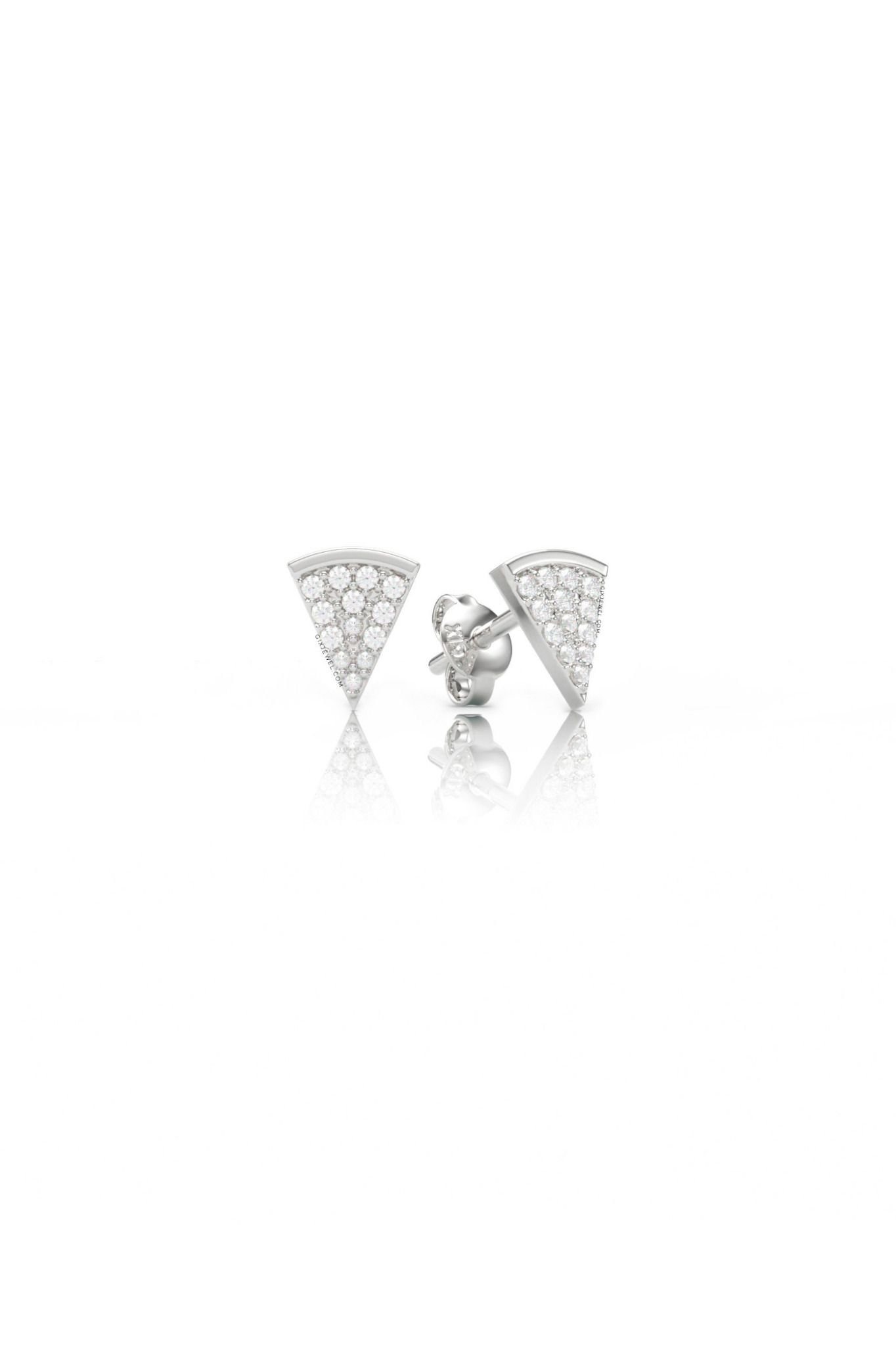 Bông tai vàng tây 18k bạc nữ cá tính hình bánh pizza đính đá lấp lánh Gixjewelry