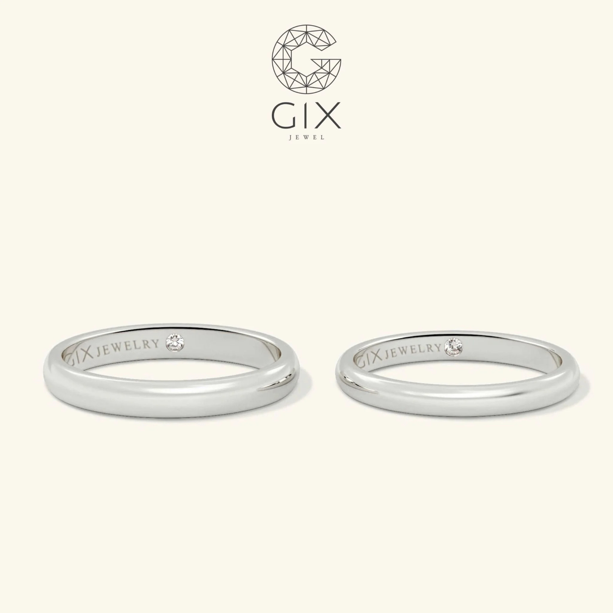 Nhẫn Cưới Vàng 10k Trơn Khắc Tên Theo Yêu Cầu Gix - GCR25050017