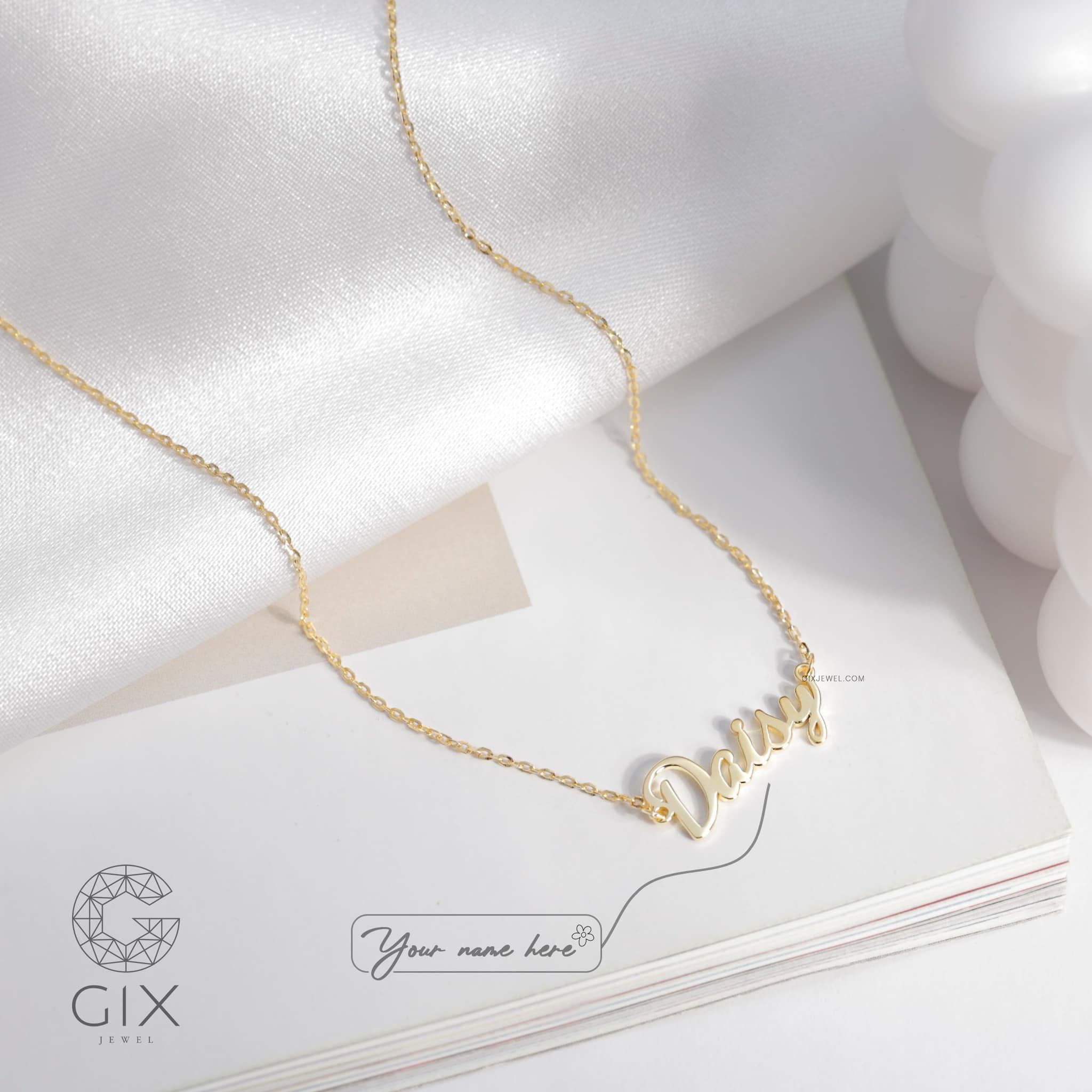 Dây chuyền theo tên vàng 18k bạc 925 đẹp cho nam nữ Gix Jewelry