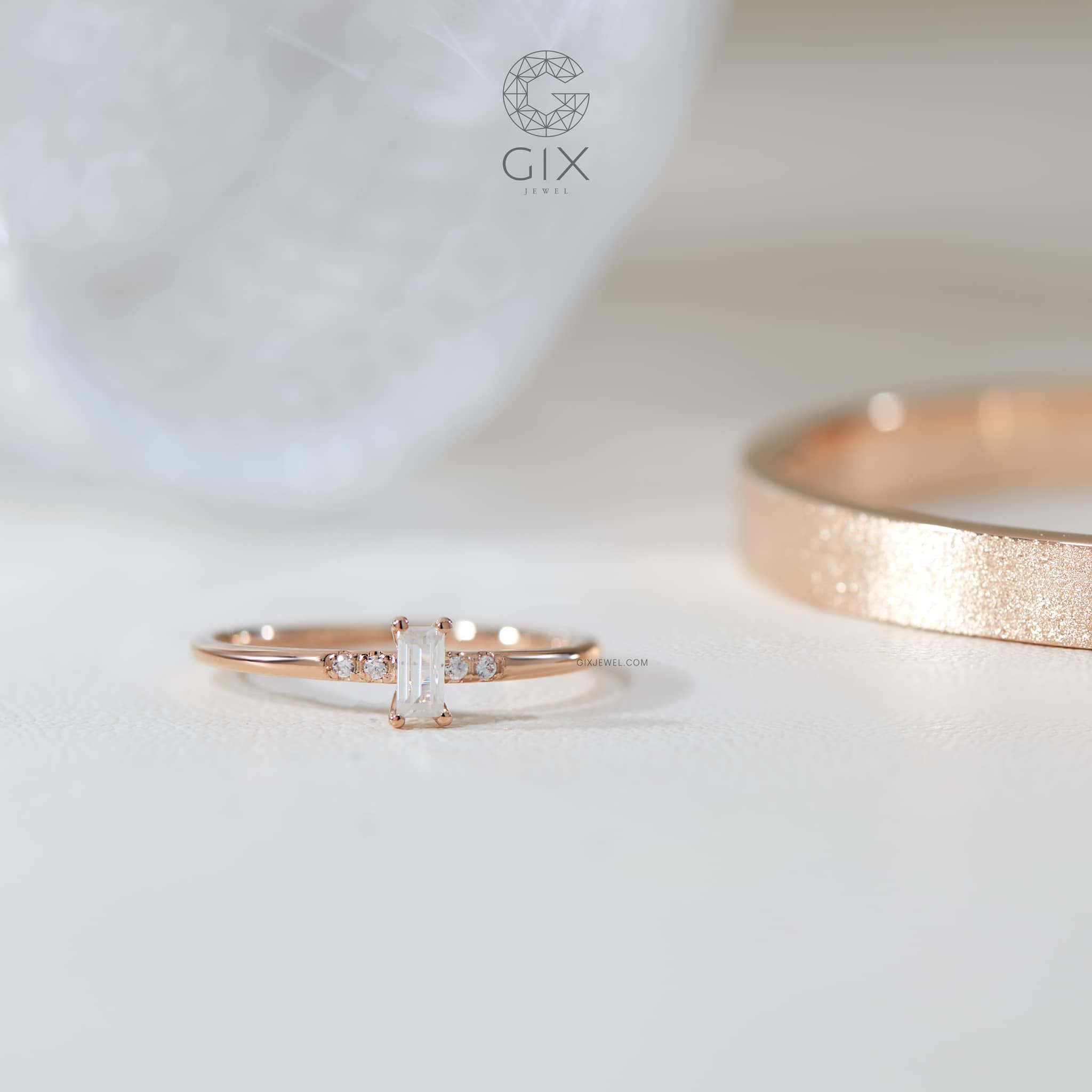 Nhẫn đính hôn dưới 2 triệu bạc mạ vàng 18k đẹp giá rẻ gắn kim cương nhân tạo Gix Jewel