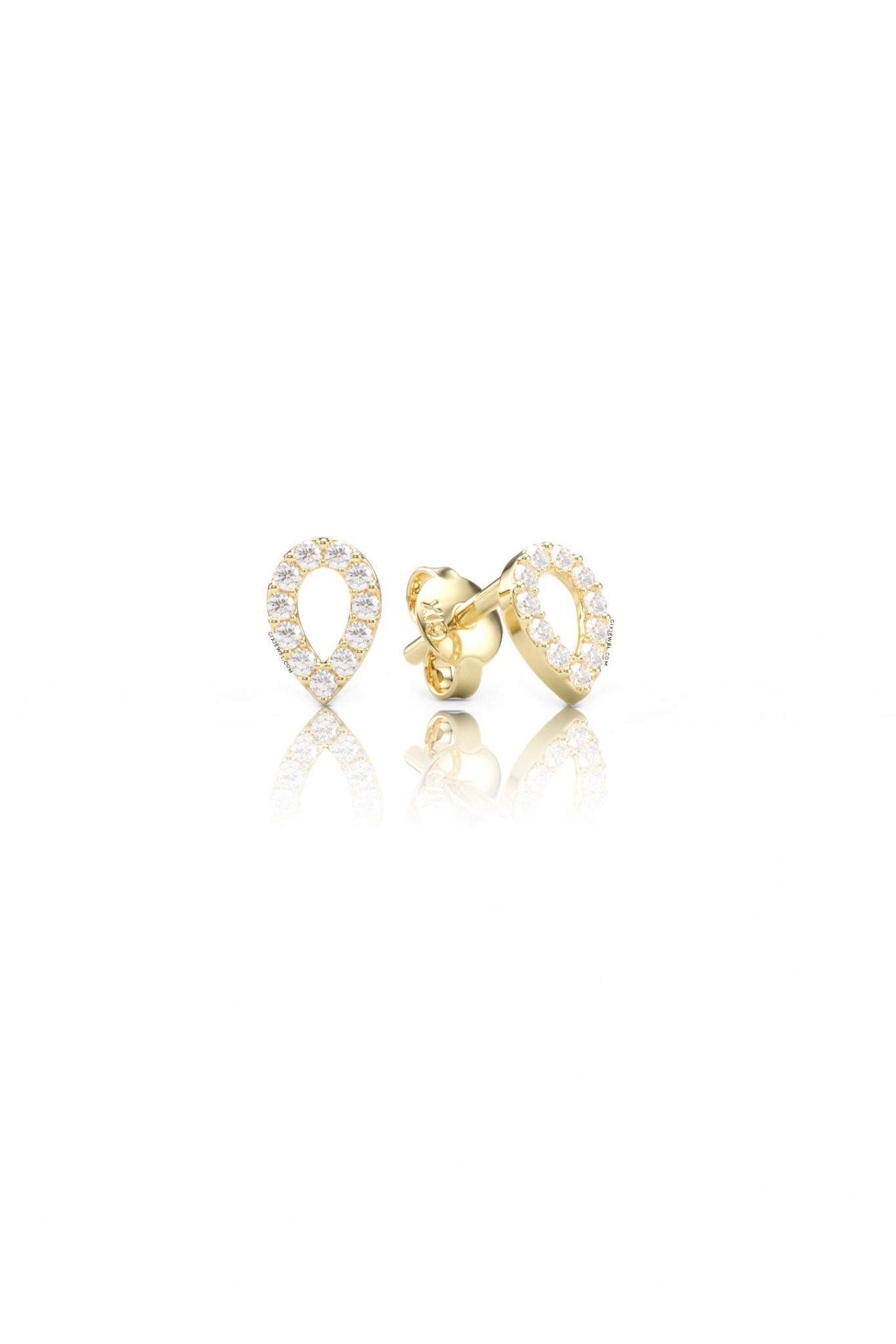 Bông tai giọt nước cho nữ đẹp vàng 18k đơn giản đính kim cương cao cấp kiểu mới Gix