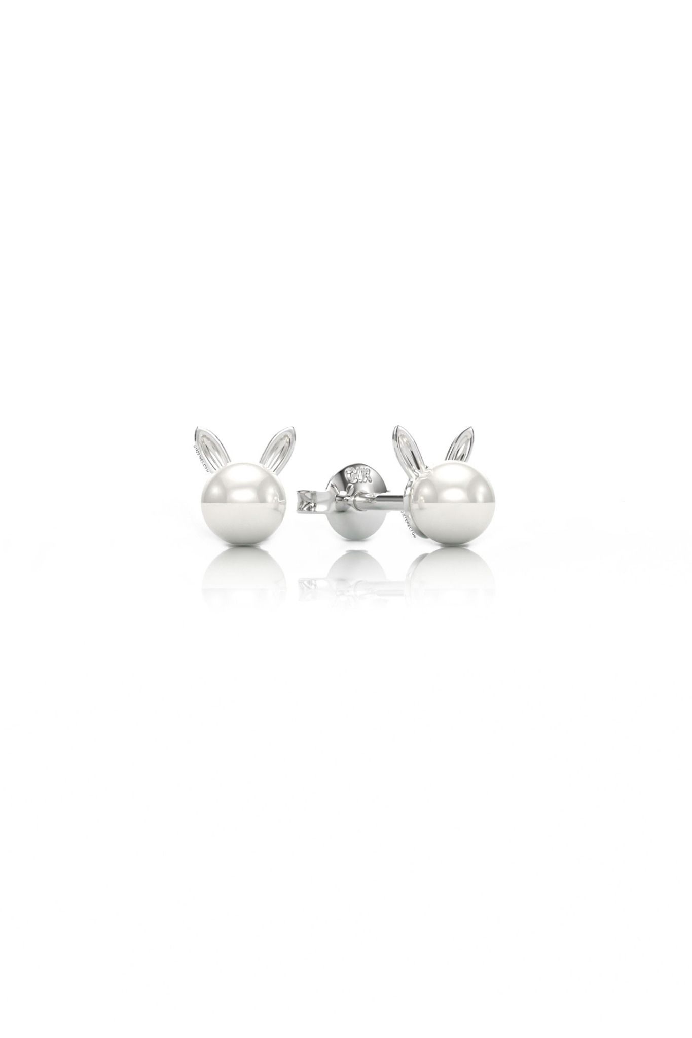 Hoa tai ngọc trai vàng tây cho bé bạc đẹp kiểu mới hình mèo Gixjewelry