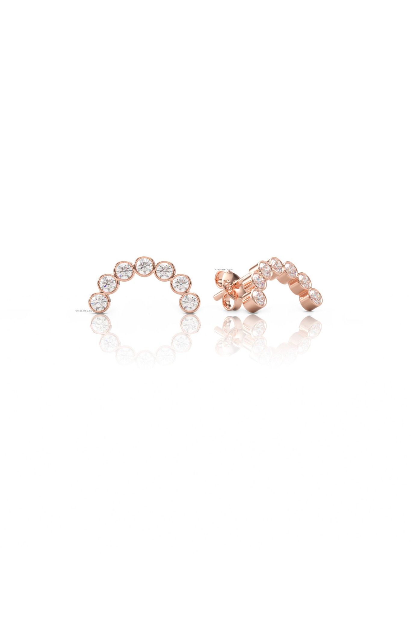 Bông tai nữ đẹp sang trọng vàng 18k bạc ý hạt tròn nhỏ trơn đơn giản Gixjewelry