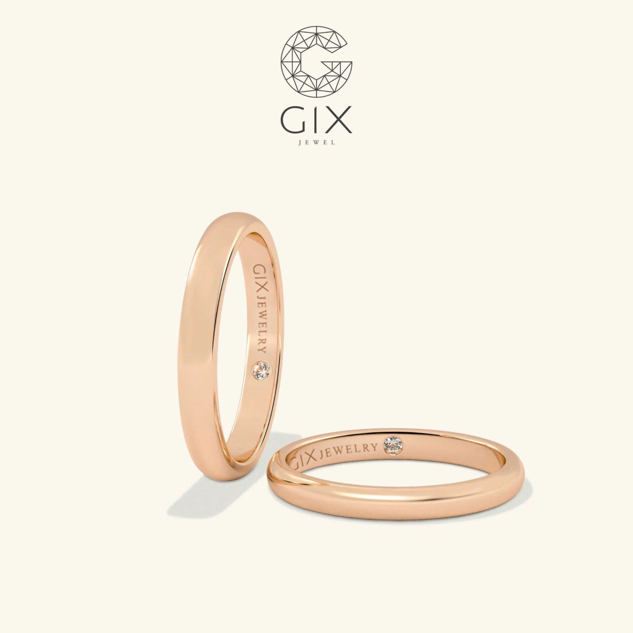 Nhẫn Cưới Vàng 10k Trơn Khắc Tên Theo Yêu Cầu Gix - GCR25050017