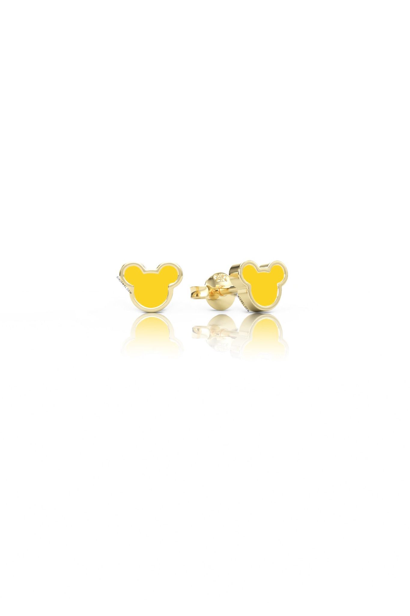 Bông tai bạc 925 cao cấp cho bé gái mạ vàng hình con chuột cute Gix Jewel