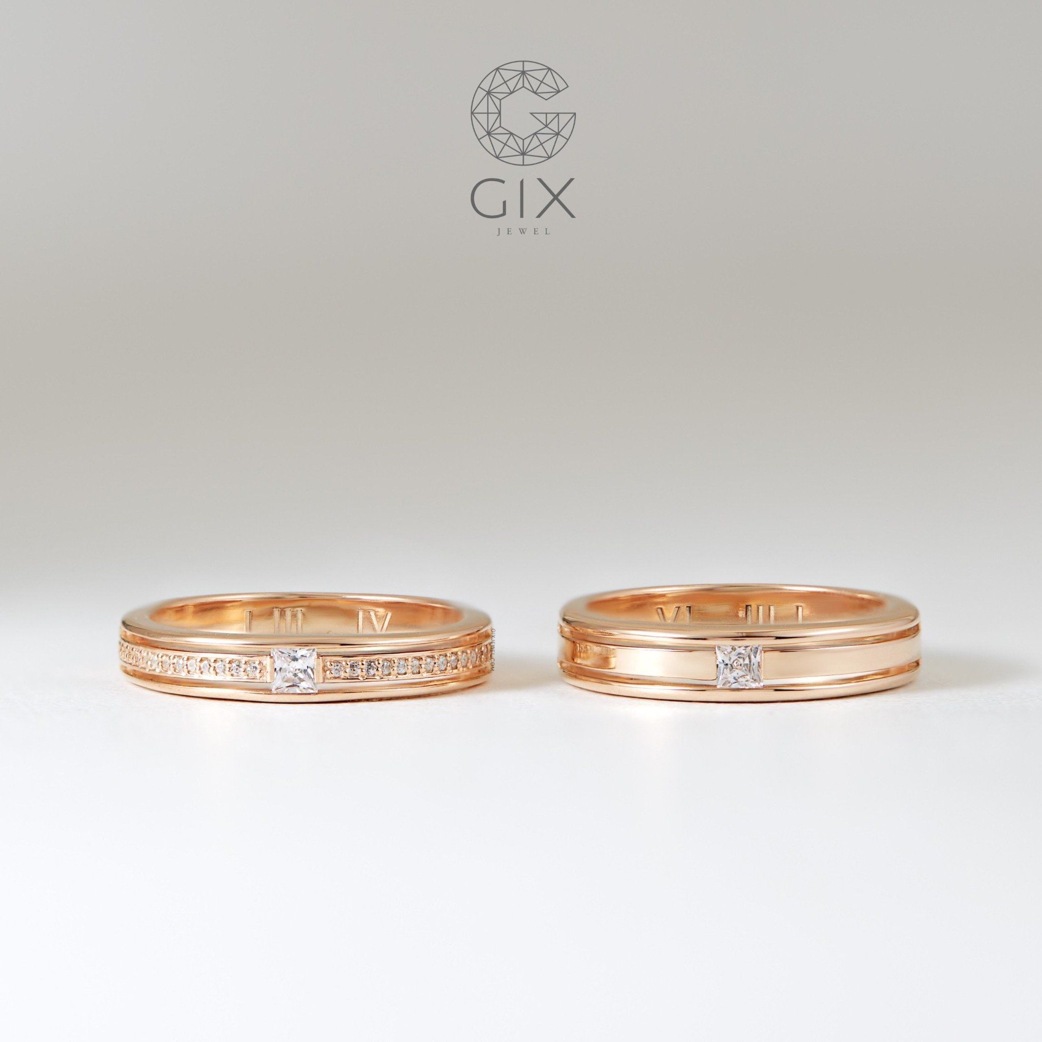 Nhẫn Cưới Đẹp Vàng 610 Gix Jewel Đính Kim Cương Cao Cấp - GCR25050029