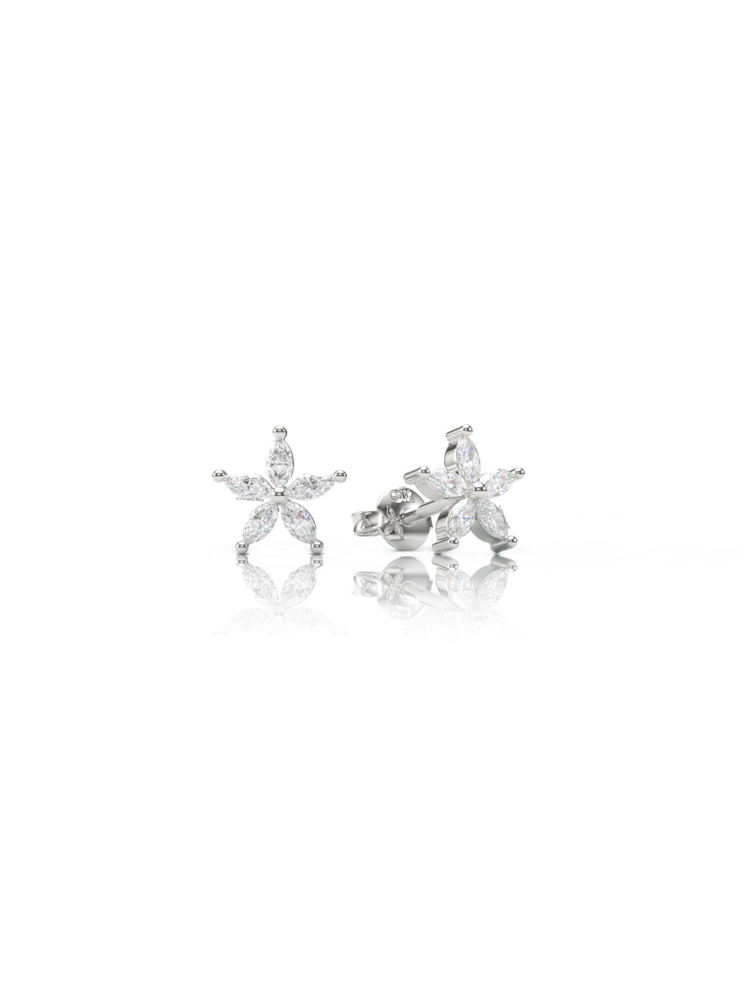 Khuyên tai bạc nữ vàng tây 18k hình ngôi sao đính đá lấp lánh đeo cá tính Gix