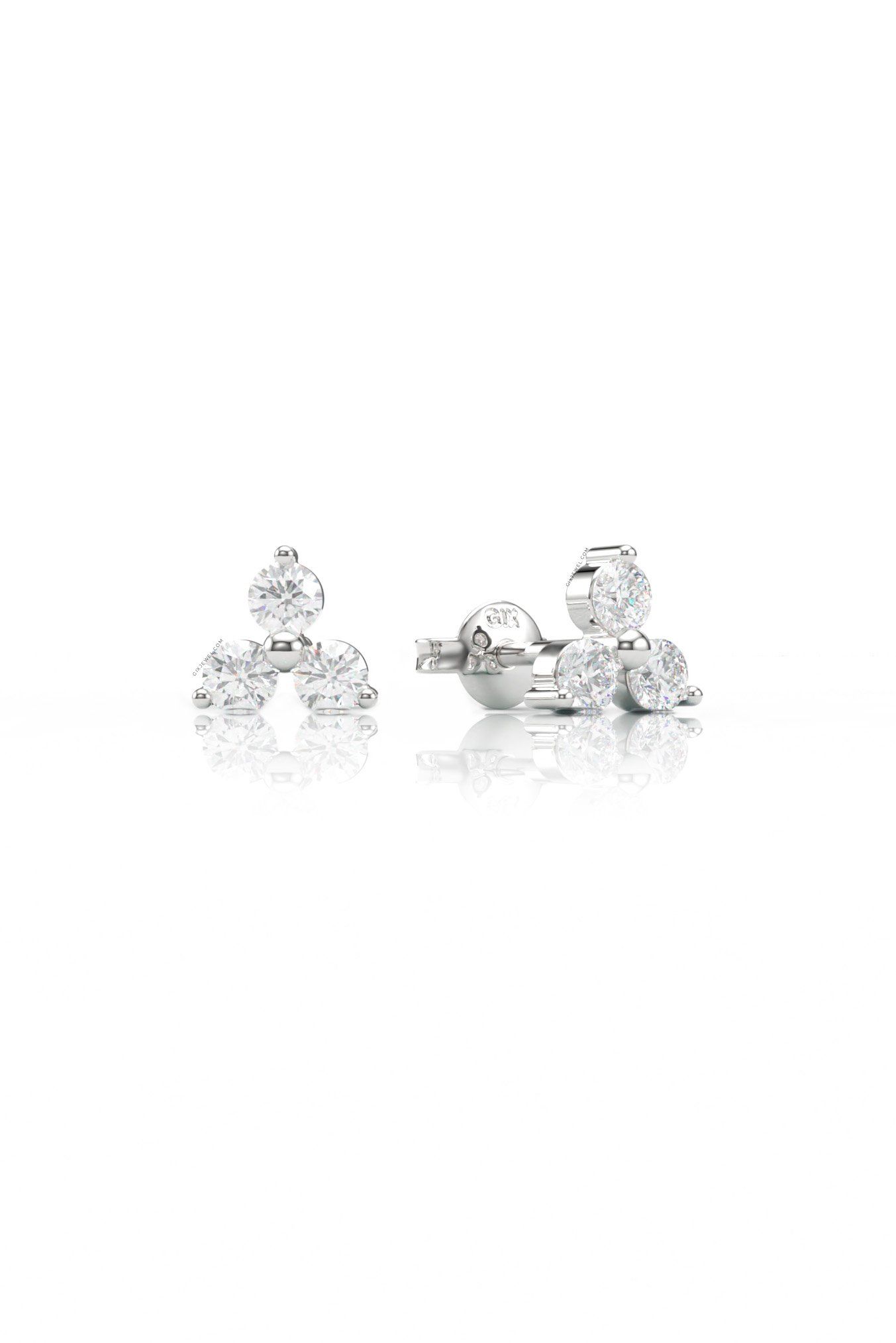 Bông tai nụ đá đẹp bạc thật vàng 18k cho bé gái hạt tròn nhỏ tinh tế Gix Jewel