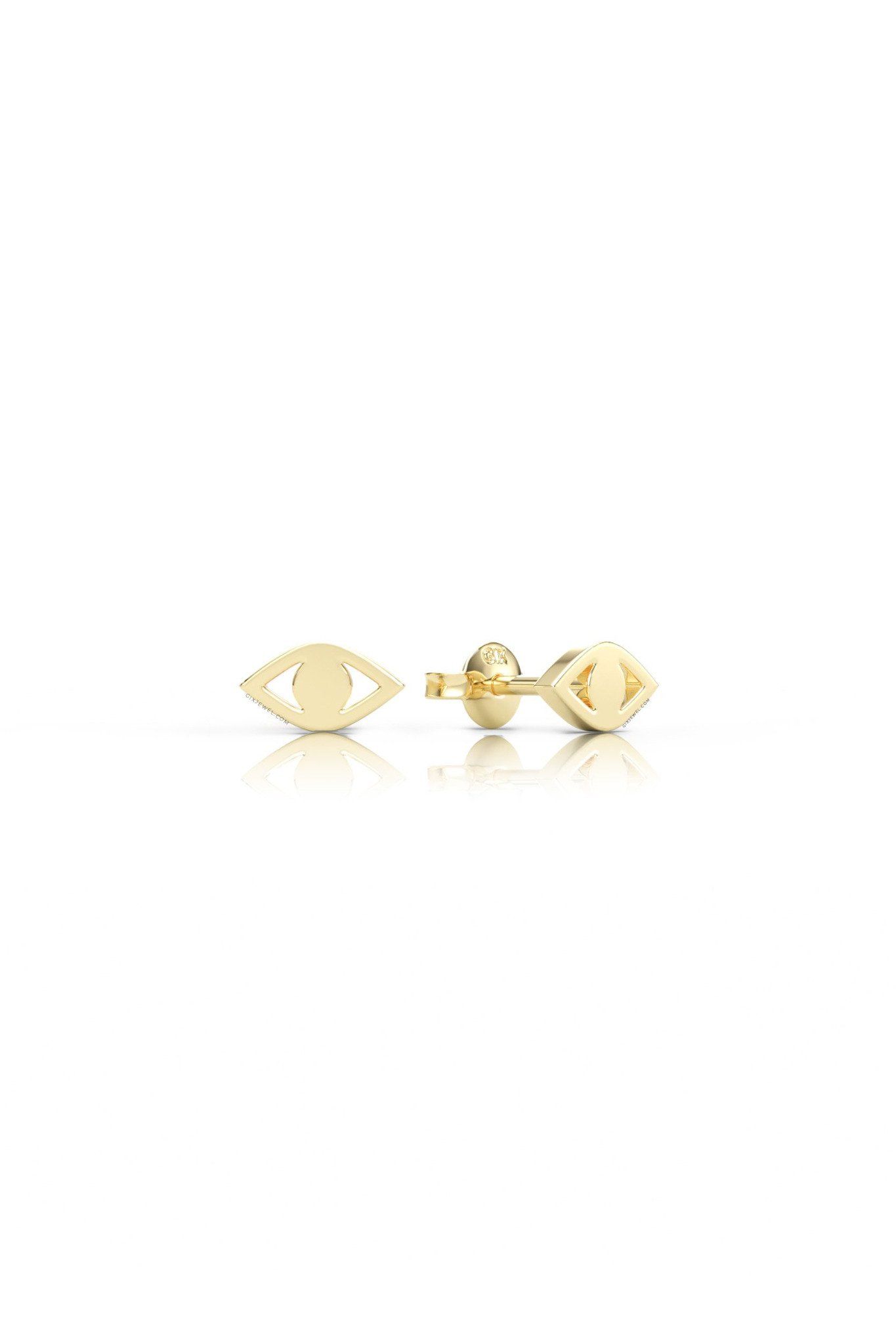 Bông tai bạc 925 xi bạch kim hình con mắt đính đá Moissanite cho nữ đeo cá tính Gix