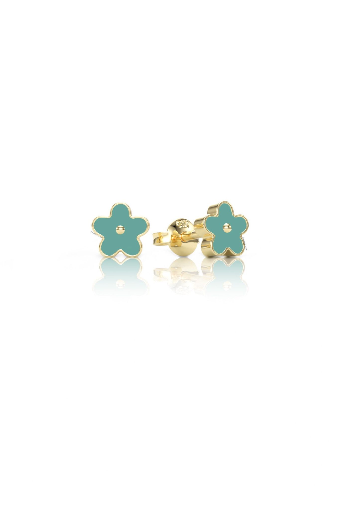 Hoa tai đẹp bạc ý mạ vàng 18k hình bông hoa mai cao cấp Gix Jewelry