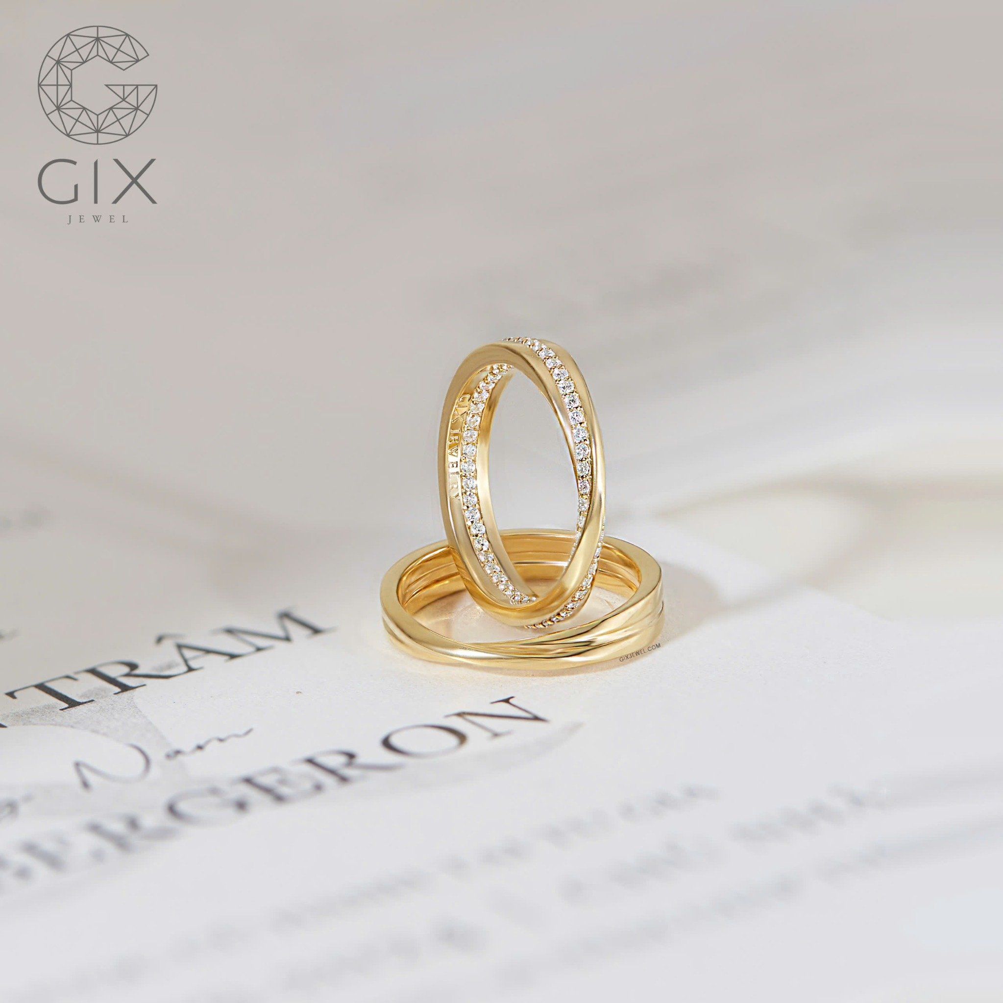 Nhẫn cưới Mobius vô cực vàng 10k Gix Jewel - GCR25050093