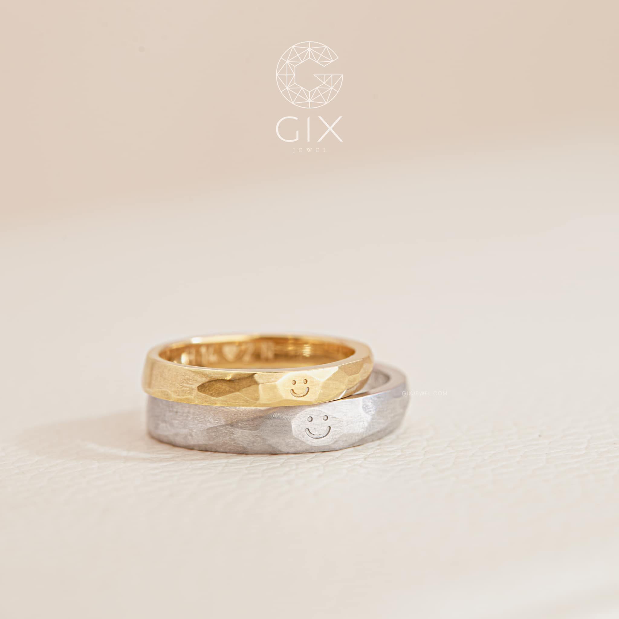 Nhẫn Cặp Tròn Trơn Đơn Giản Khắc Chữ Gix Jewel - GCR25050132