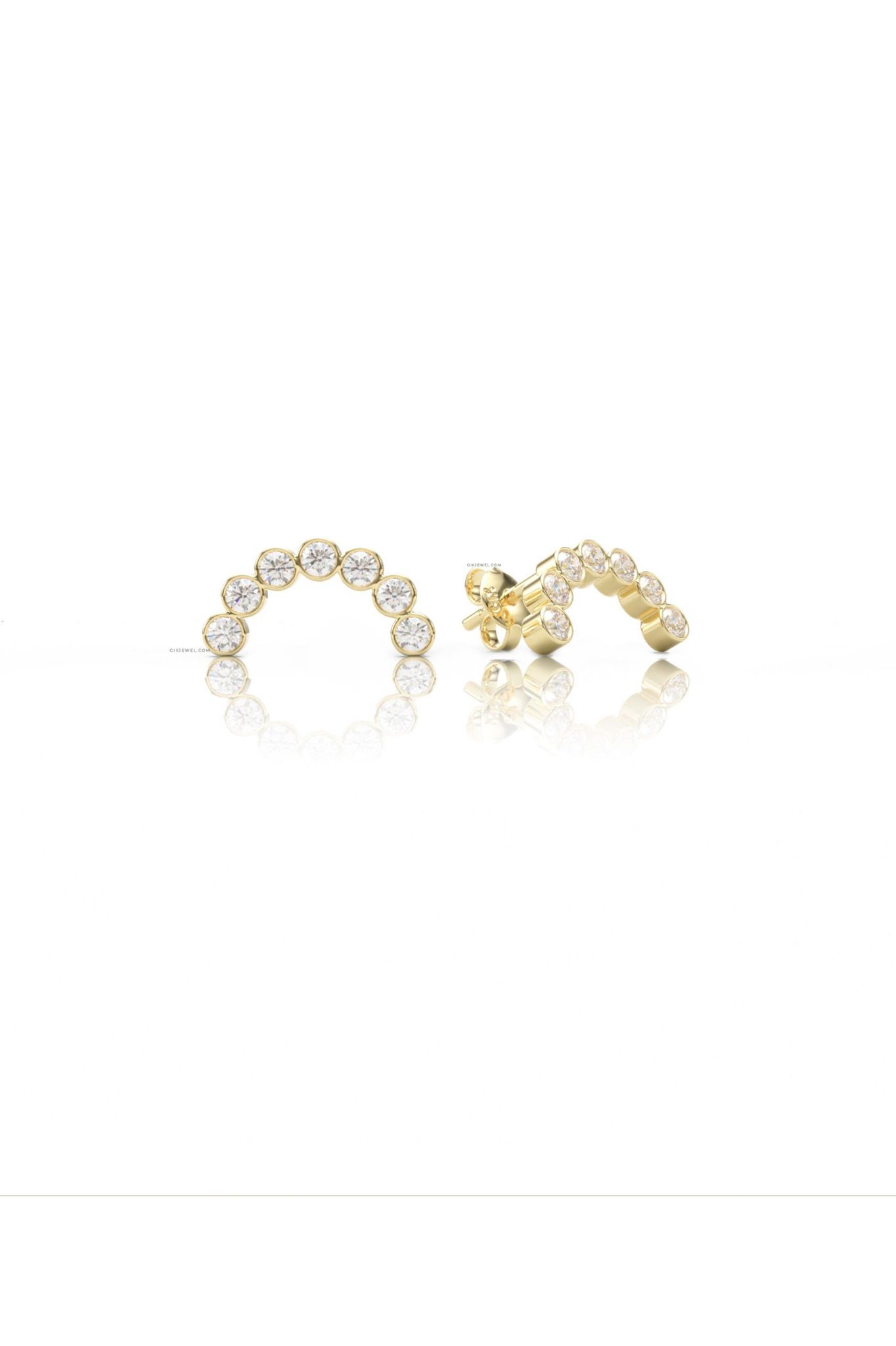 Bông tai nữ đẹp sang trọng vàng 18k bạc ý hạt tròn nhỏ trơn đơn giản Gixjewelry