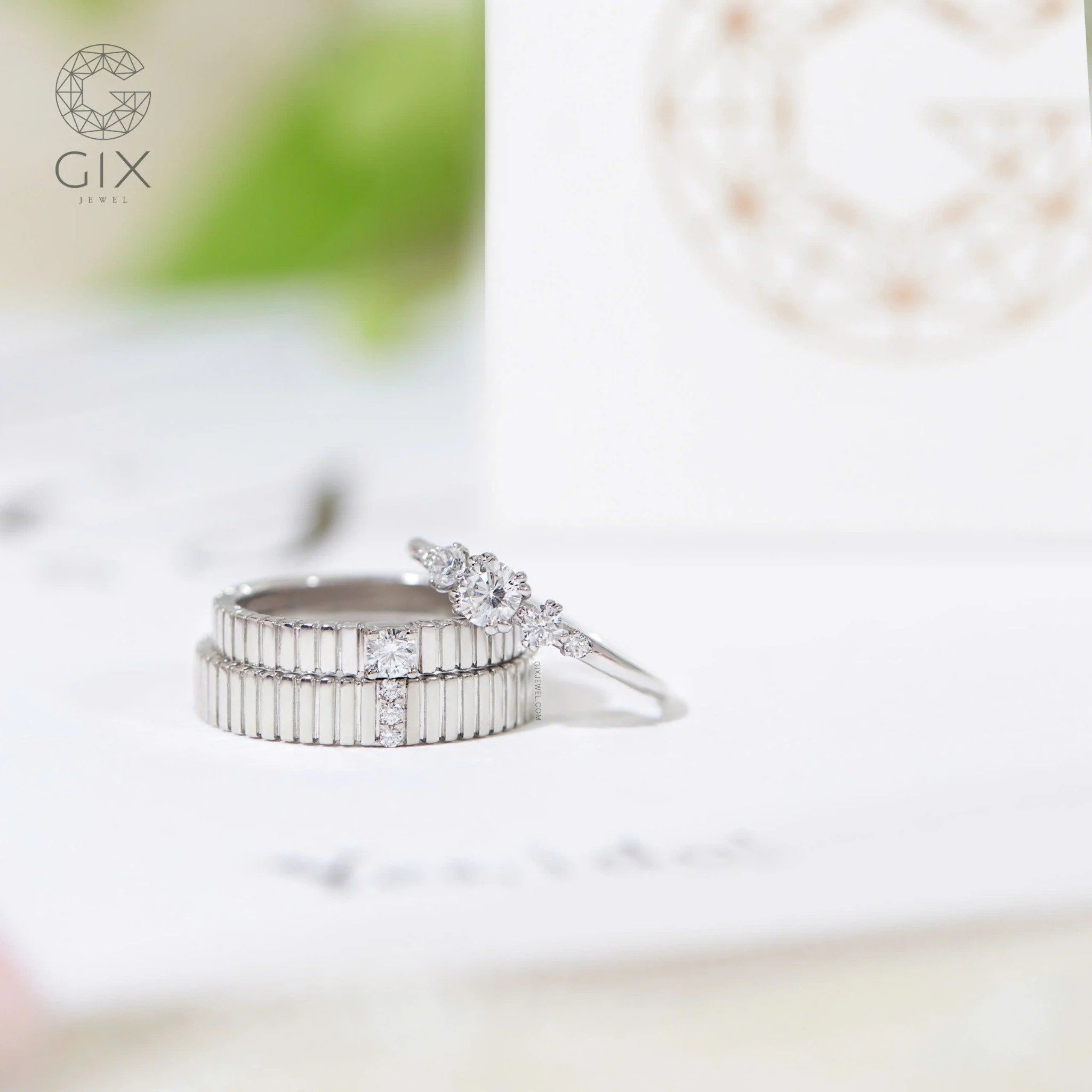 Nhẫn Cưới Vàng 14k Kim Cương Đẹp Gix Jewel - GCR25050115
