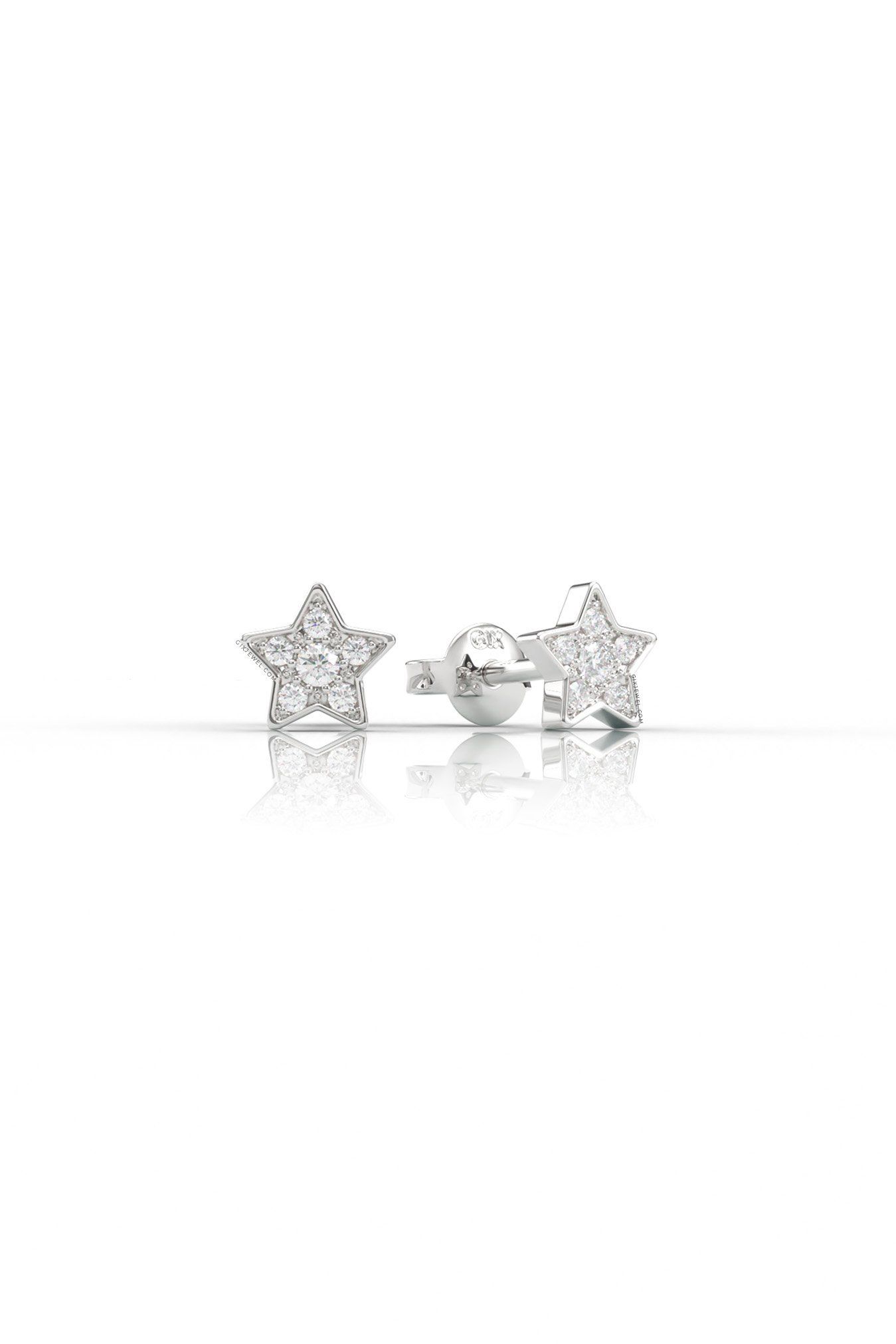 Khuyên tai vàng ta Gix Jewel mạ vàng trắng đính đá tấm ngôi sao