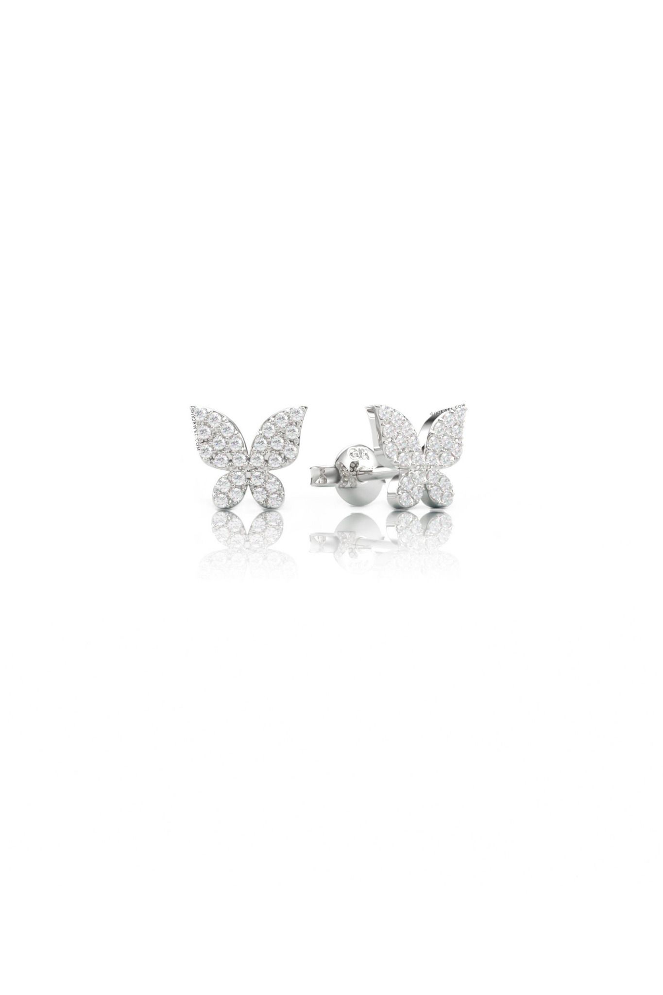 Bông tai cưới cho cô dâu vàng 18k thiết kế hình bướm đính hột xoàn đẹp sang chảnh Gix