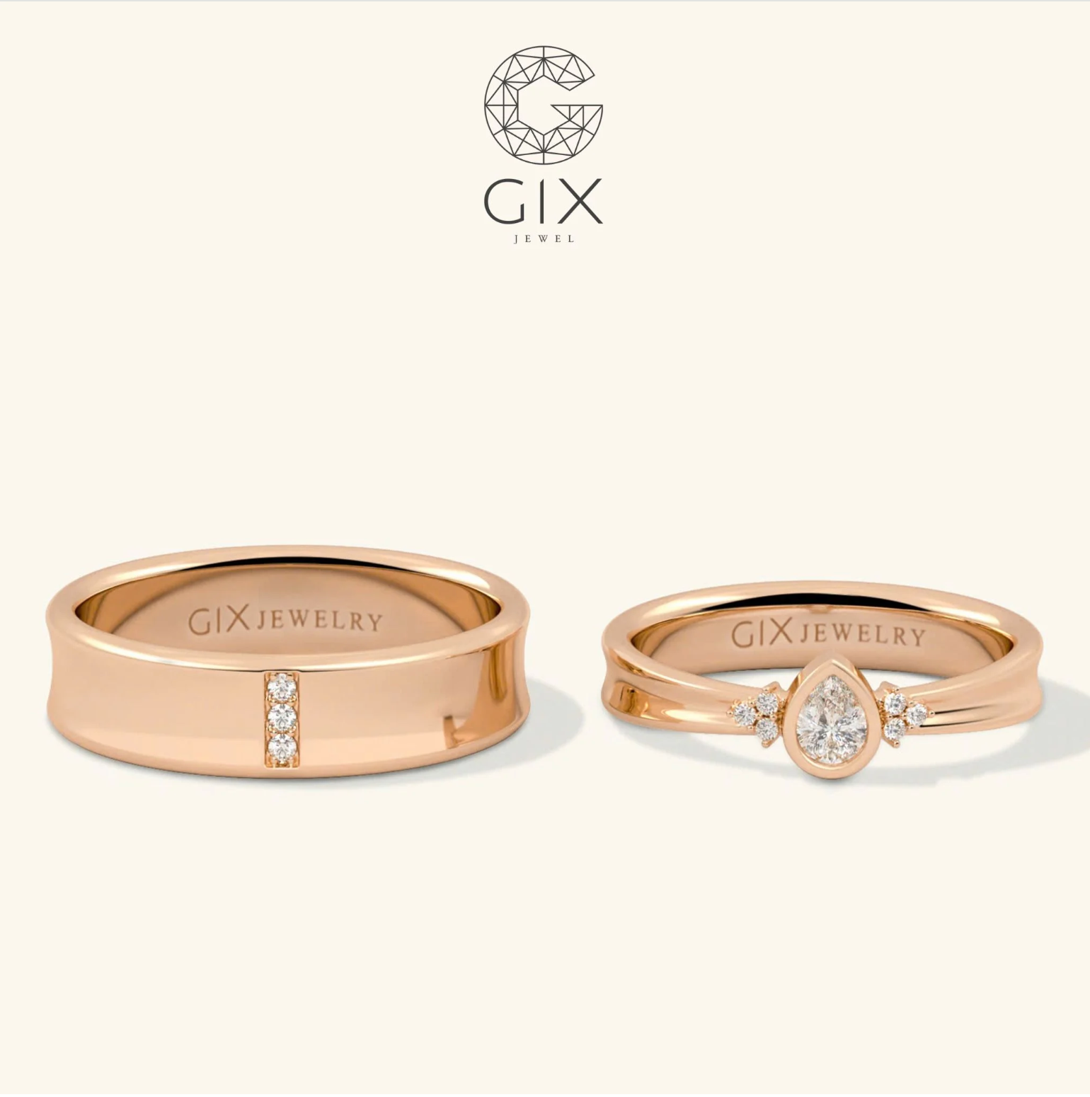Nhẫn Cặp Hàn Quốc Đẹp Đính Đá Cao Cấp Gix Jewel - GCR25050111