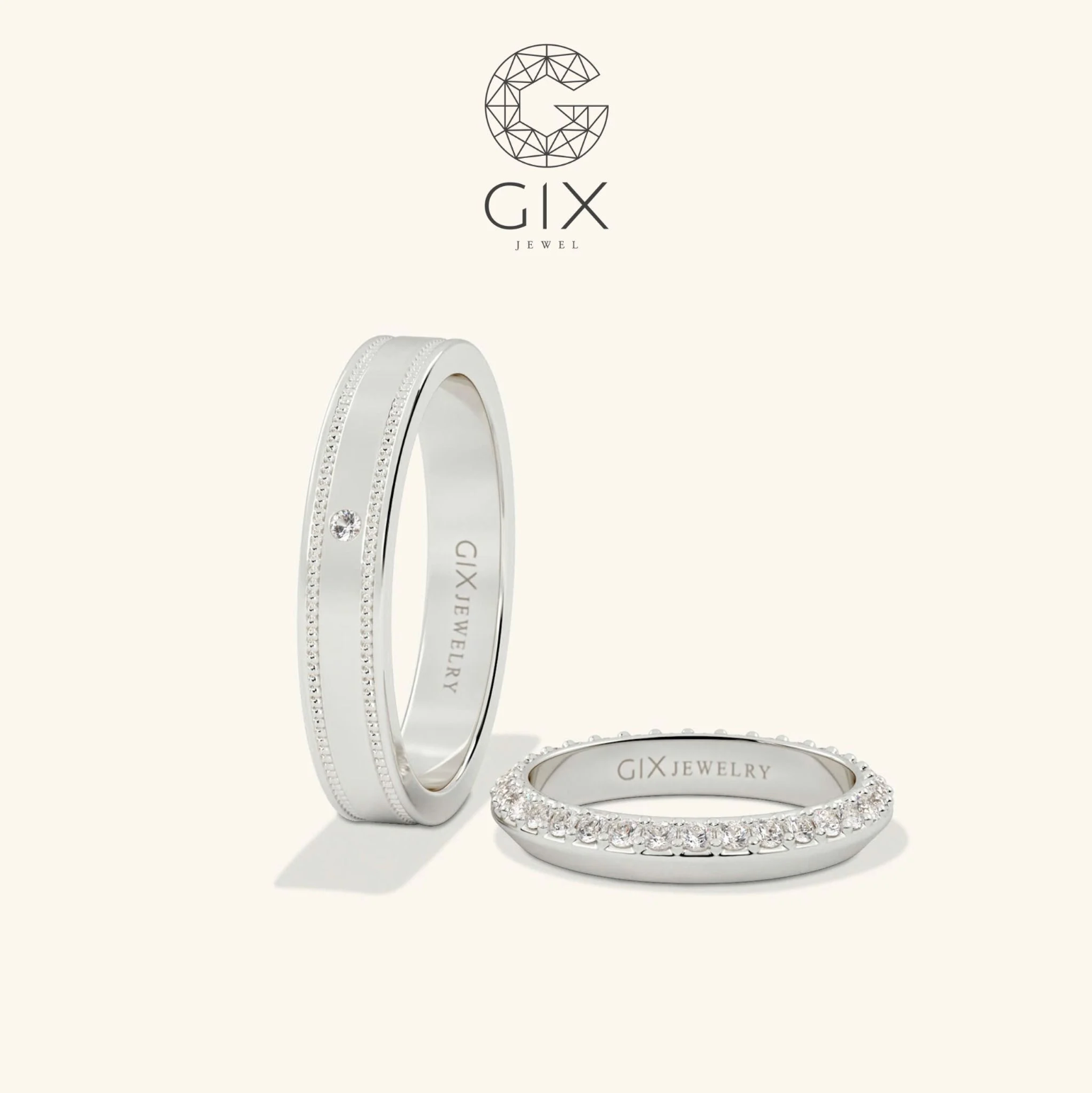Nhẫn Cưới Vàng 14k Eternity Kiểu Mới Gix Jewel - GCR25050020