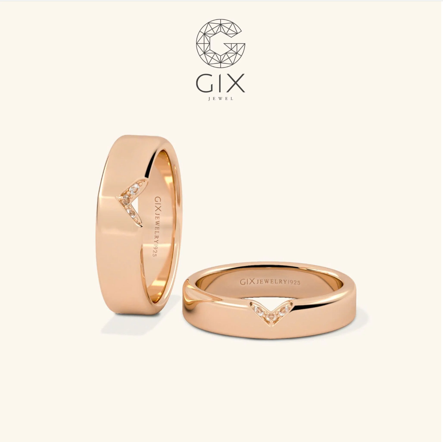 Nhẫn cặp trái tim bạc mạ vàng 18k đính đá cao cấp - GCR25050087