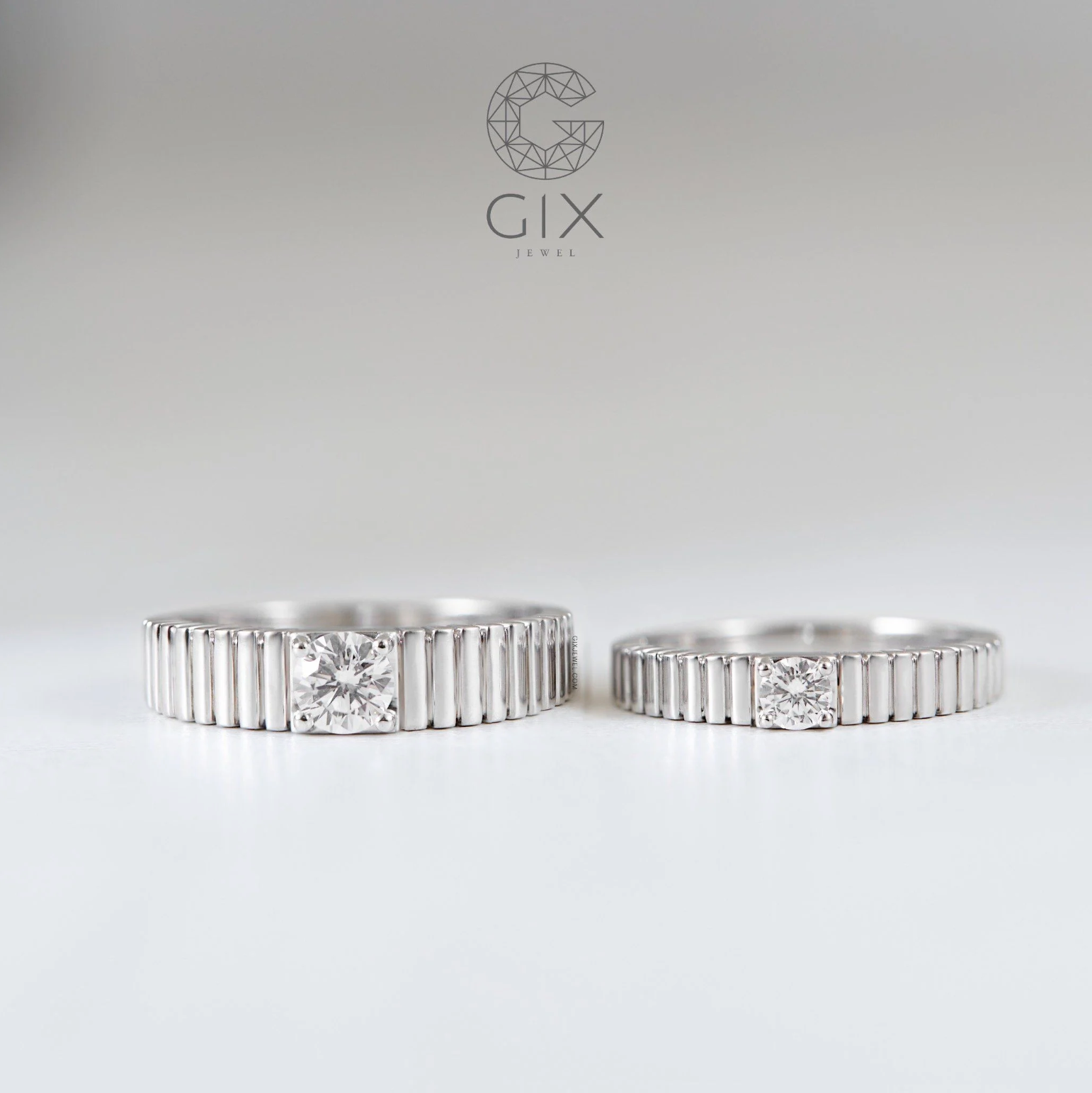 Nhẫn Cưới Vàng 10k Đính Moissanite Gix Jewel - GCR25050108