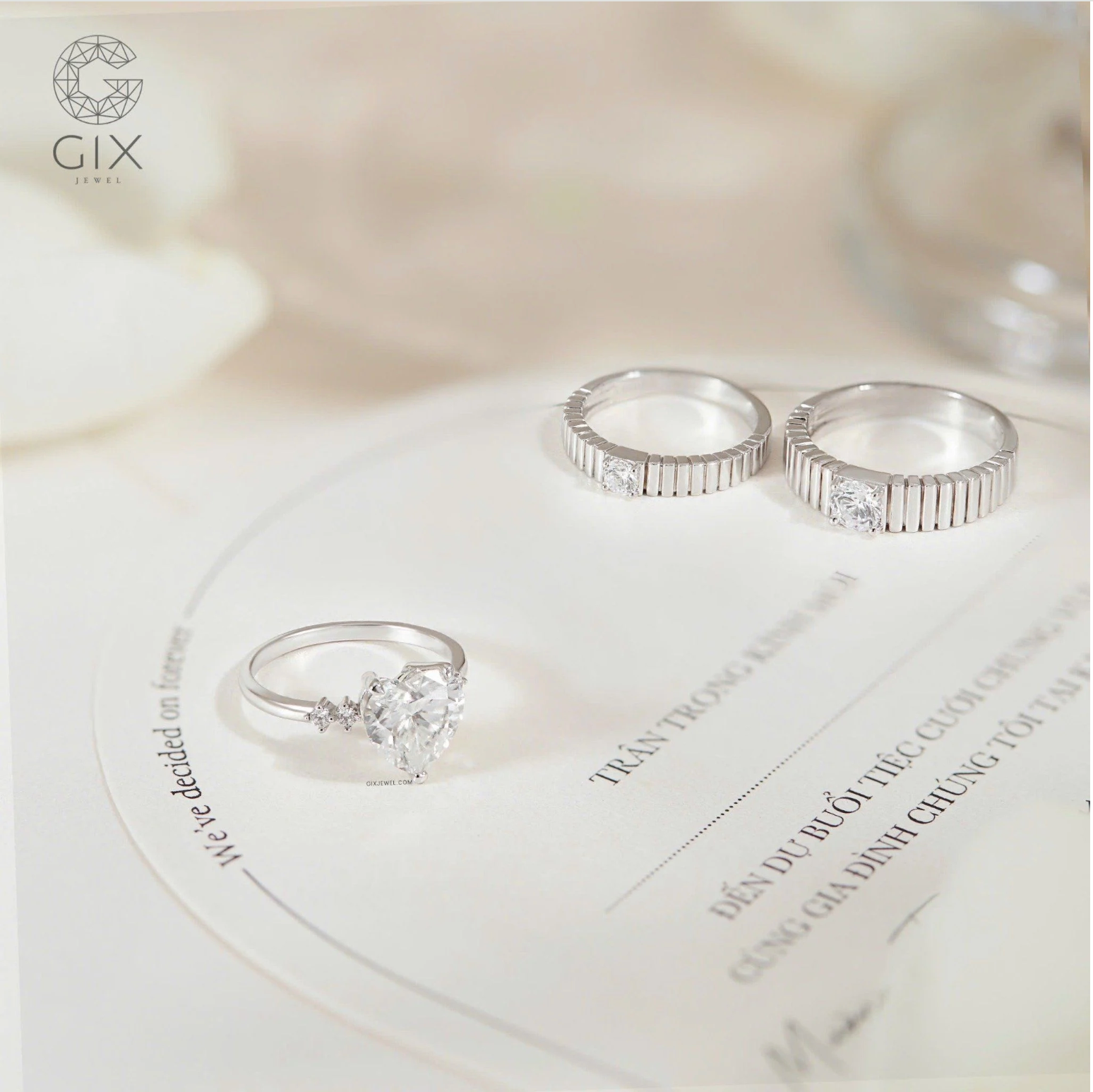 Nhẫn Cưới Vàng 14k Đính Moissanite Gix Jewel - GCR25050108