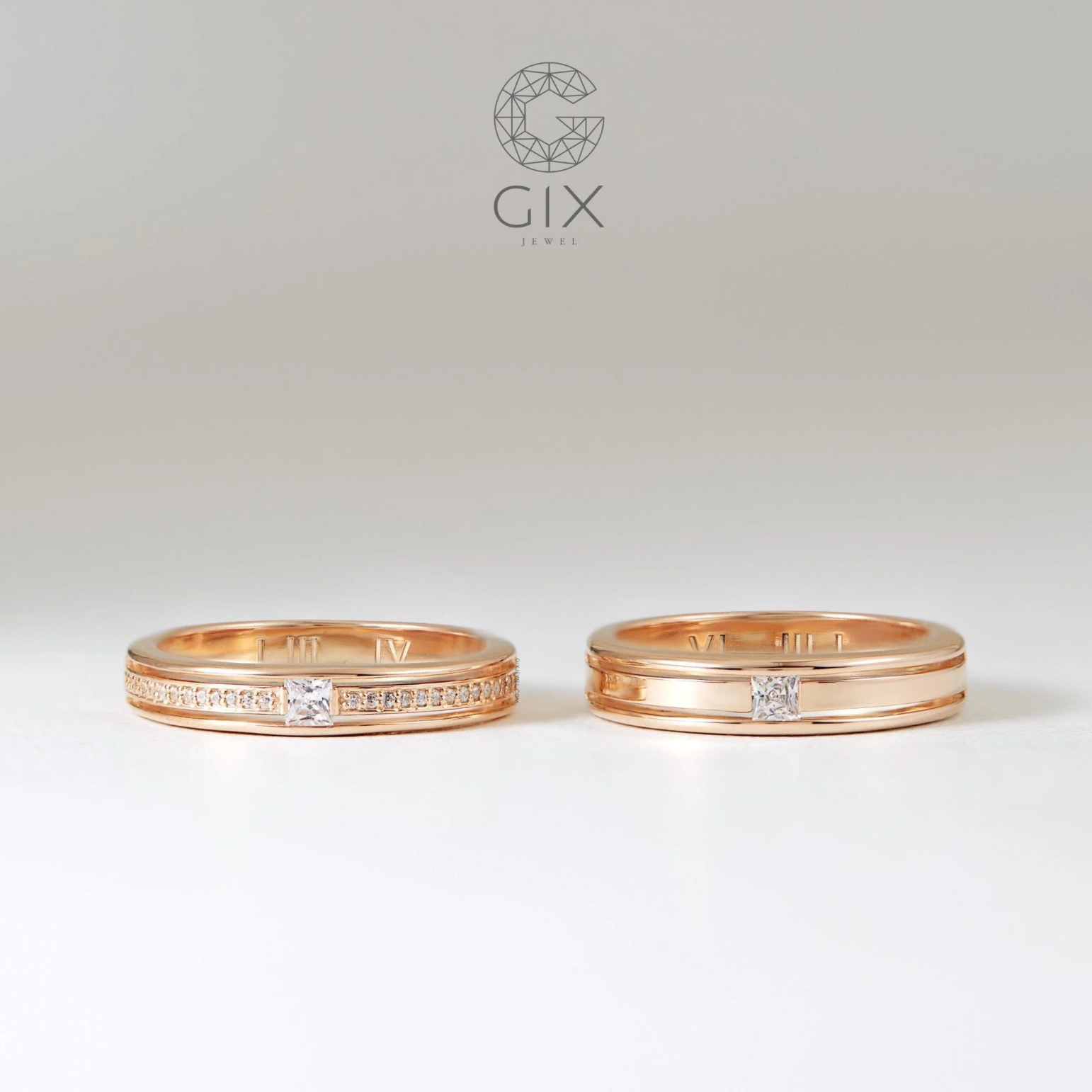 Nhẫn Cưới Đẹp Vàng 10K Gix Jewel Đính Kim Cương Cao Cấp -GCR25050029