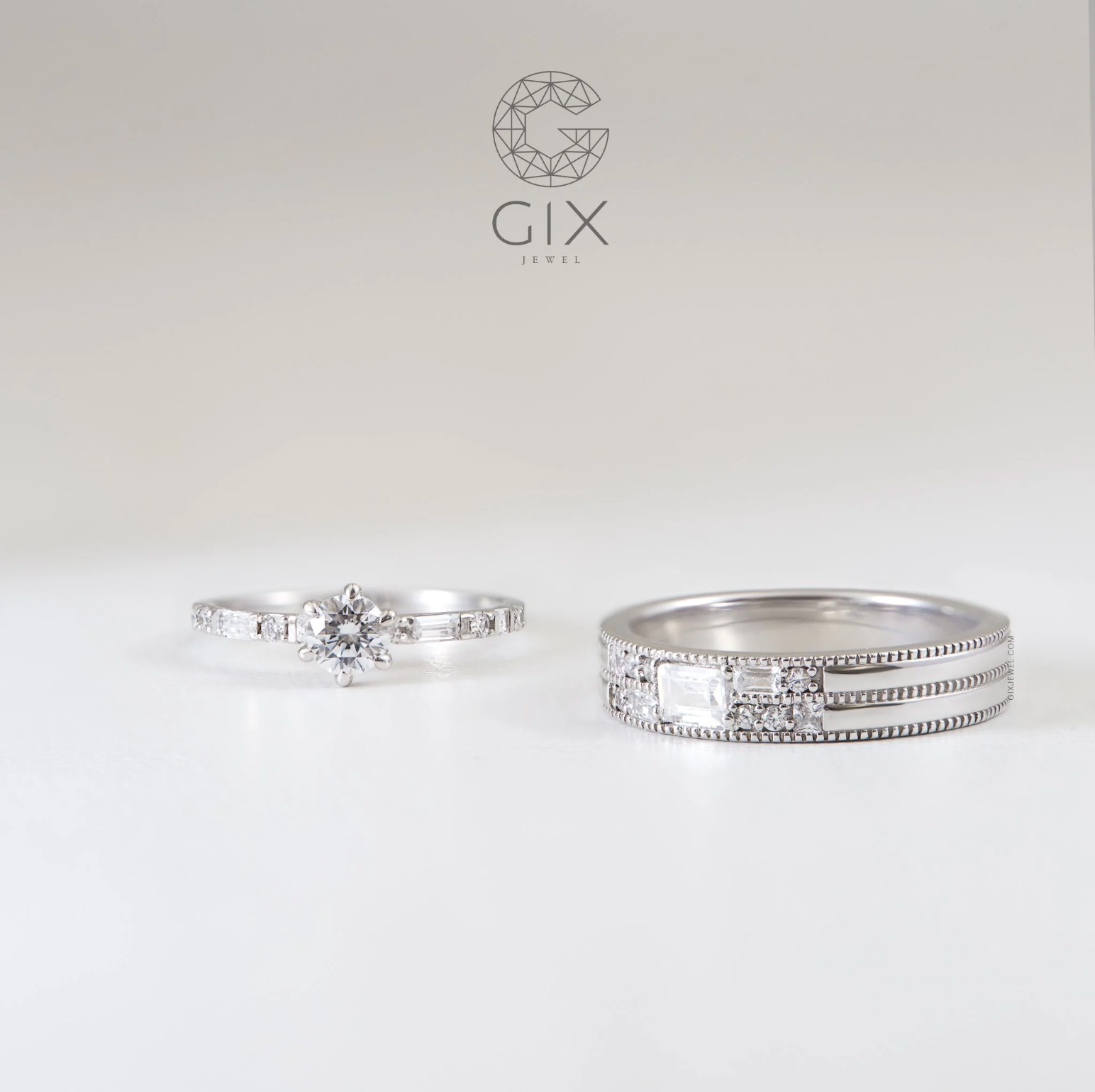 Nhẫn Cưới Vàng 10K Kim Cương Cao Cấp Gix Jewel - GCR25050123
