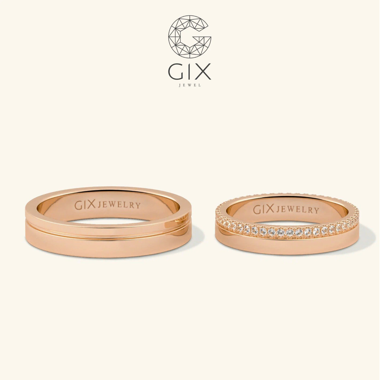 Nhẫn Cưới Vàng 10k Đơn Giản Đẹp Gix Jewelry - GCR25050030