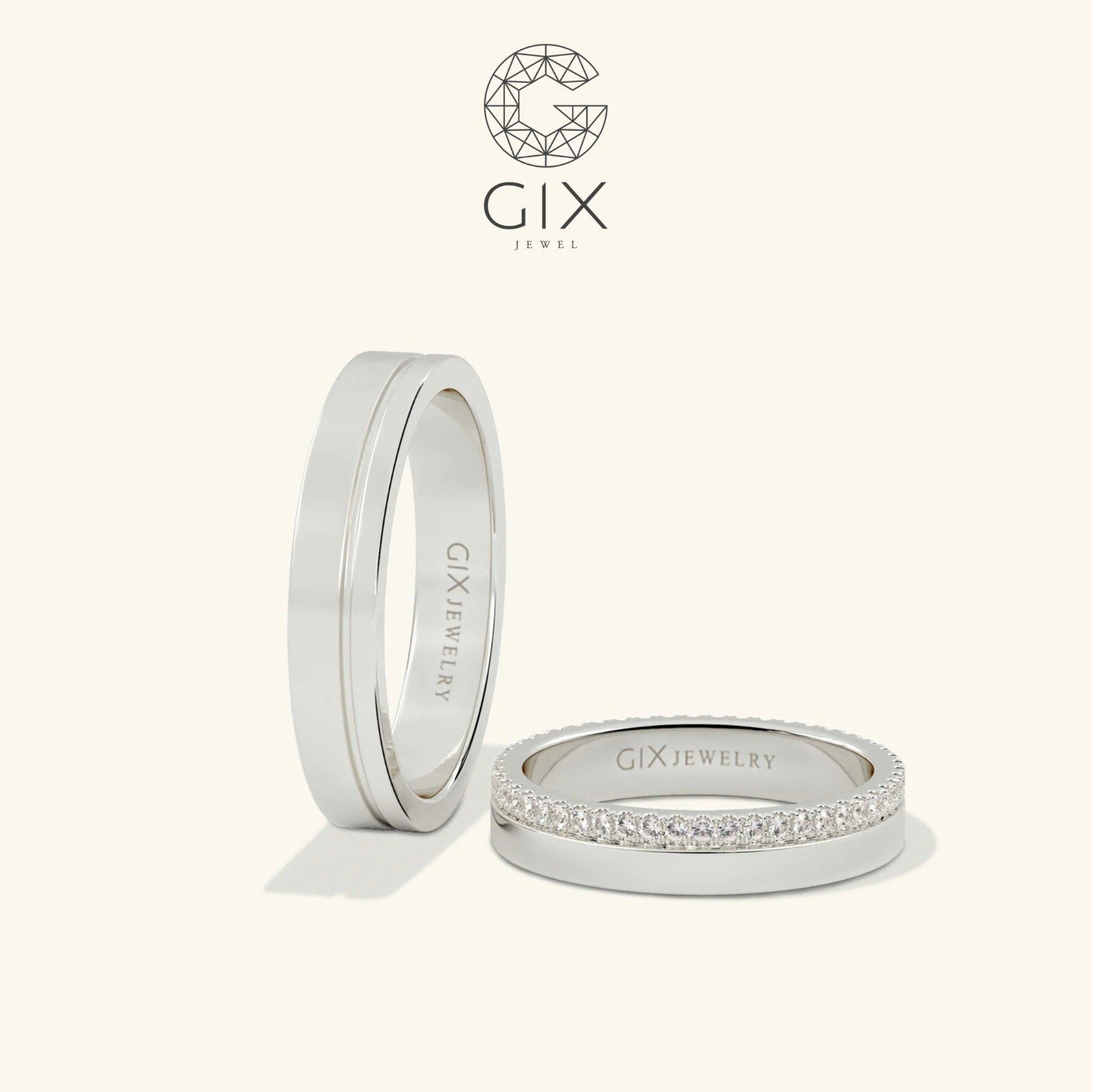 Nhẫn Cưới Vàng 10k Đơn Giản Đẹp Gix Jewelry - GCR25050030