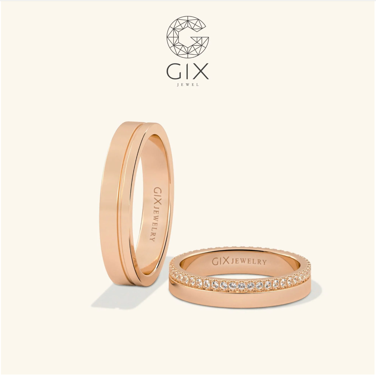 Nhẫn Cưới Vàng 10k Đơn Giản Đẹp Gix Jewelry - GCR25050030