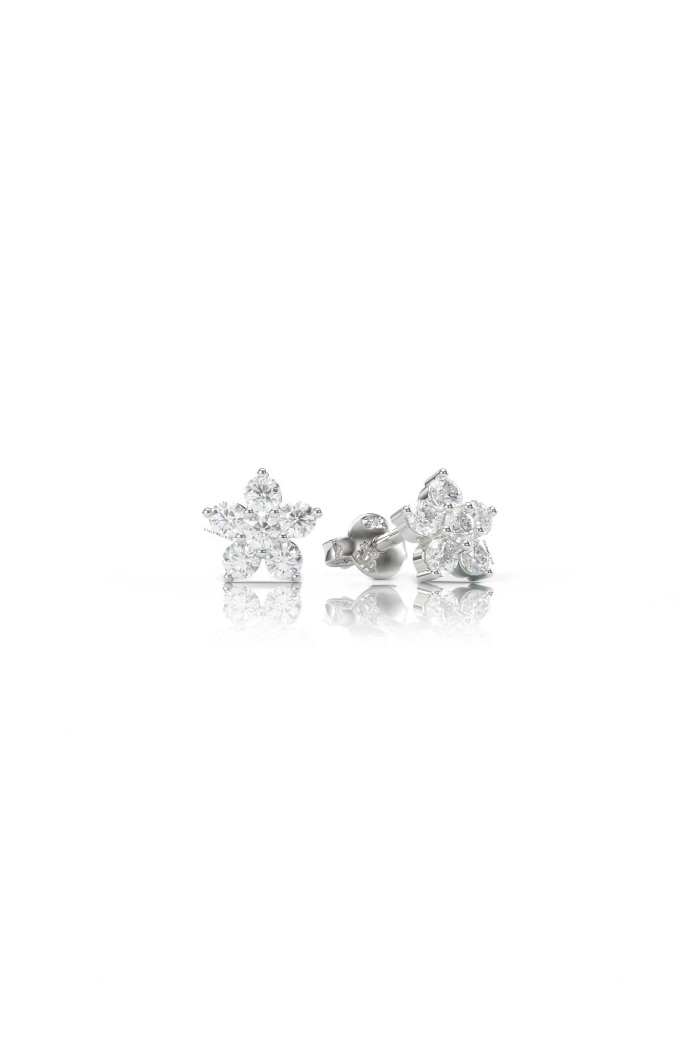 Bông tai hột xoàn vàng 18k bạc đẹp thời trang hình ngôi sao sang trọng tặng mẹ Gix