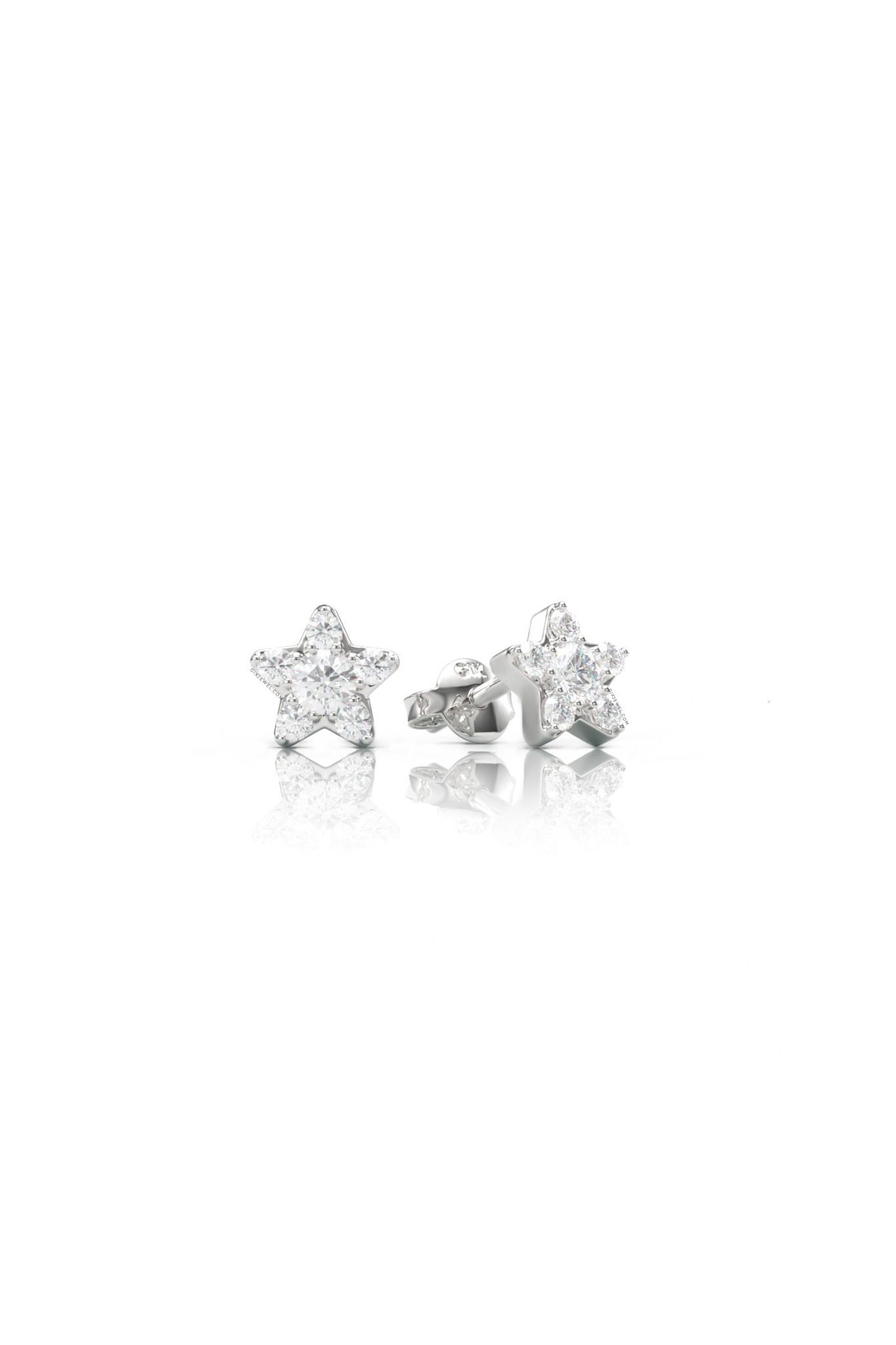 Bông tai bé sơ sinh bạc 925 vàng 18k hình ngôi sao đính đá lấp lánh Gix
