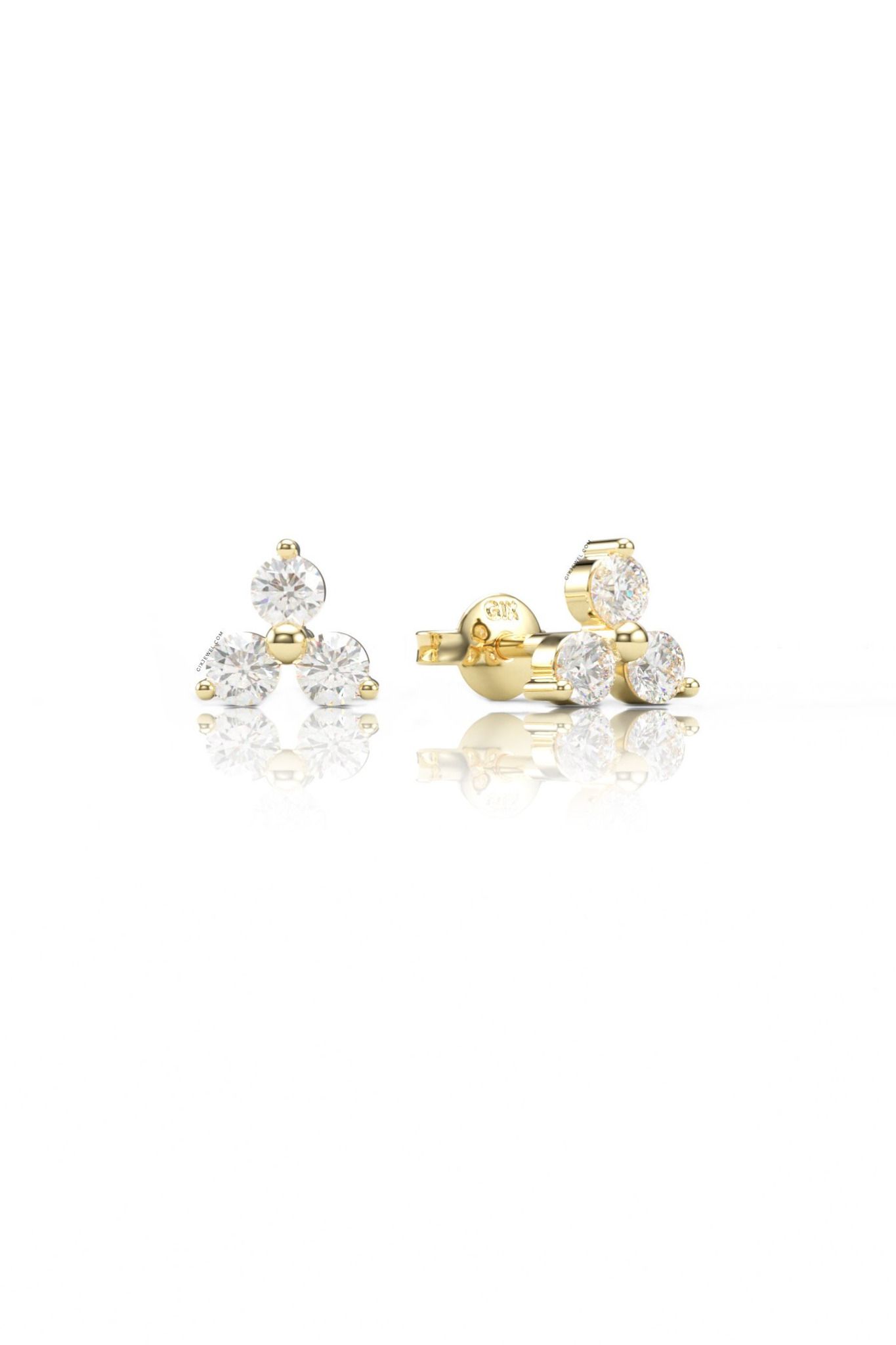 Bông tai nụ đá đẹp bạc thật vàng 18k cho bé gái hạt tròn nhỏ tinh tế Gix Jewel