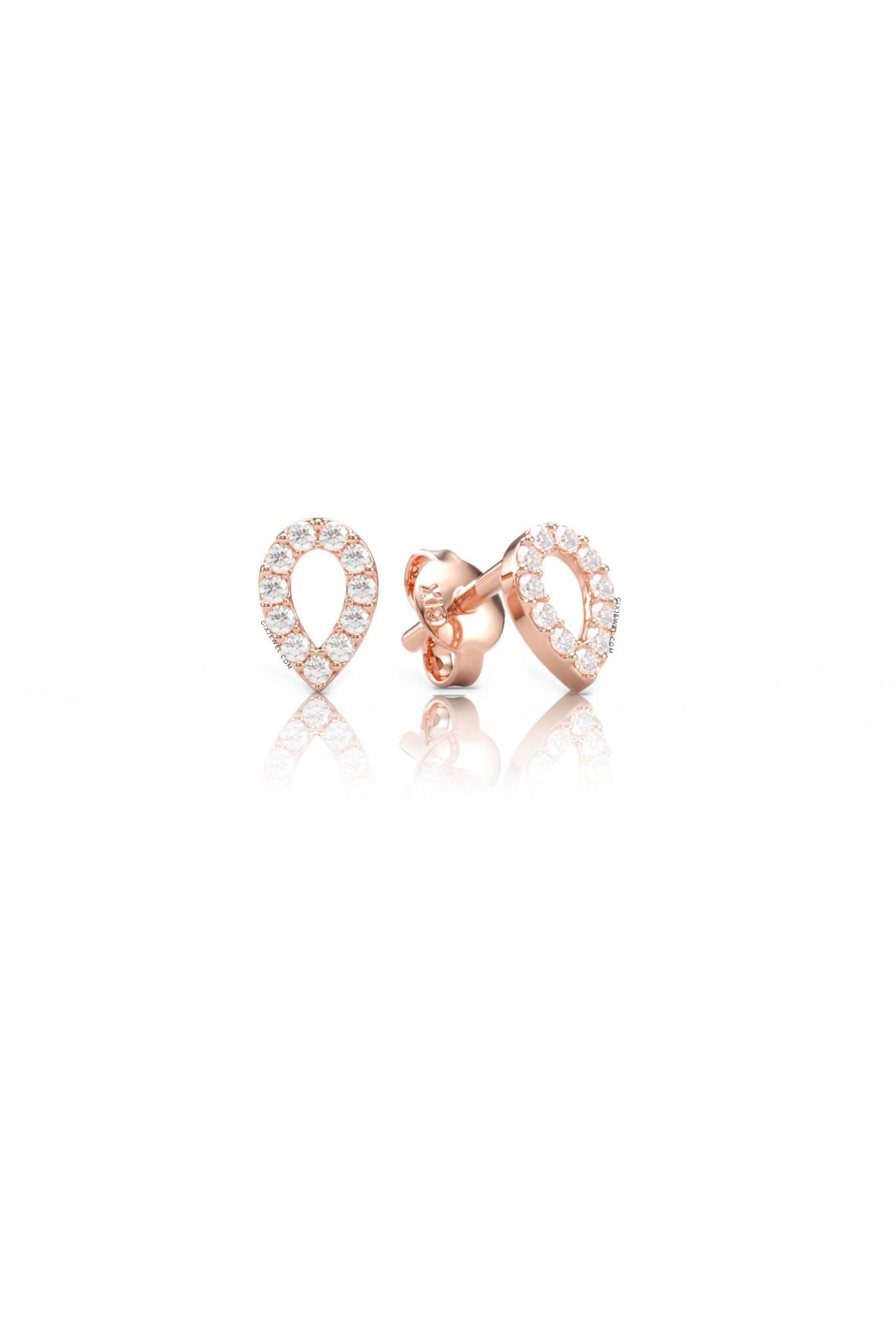Bông tai giọt nước cho nữ đẹp vàng 18k đơn giản đính kim cương cao cấp kiểu mới Gix