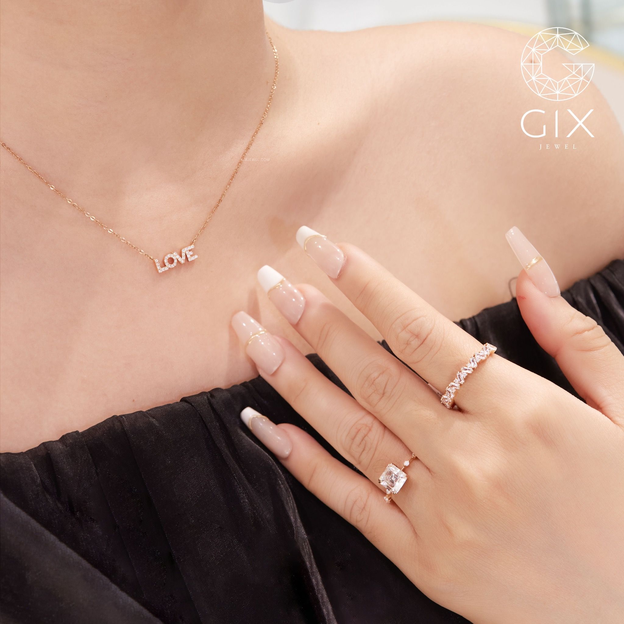 Dây chuyền tên chữ cái sợi chữ cong vàng 18k bạc đẹp cho đôi nam nữ GixJewelry