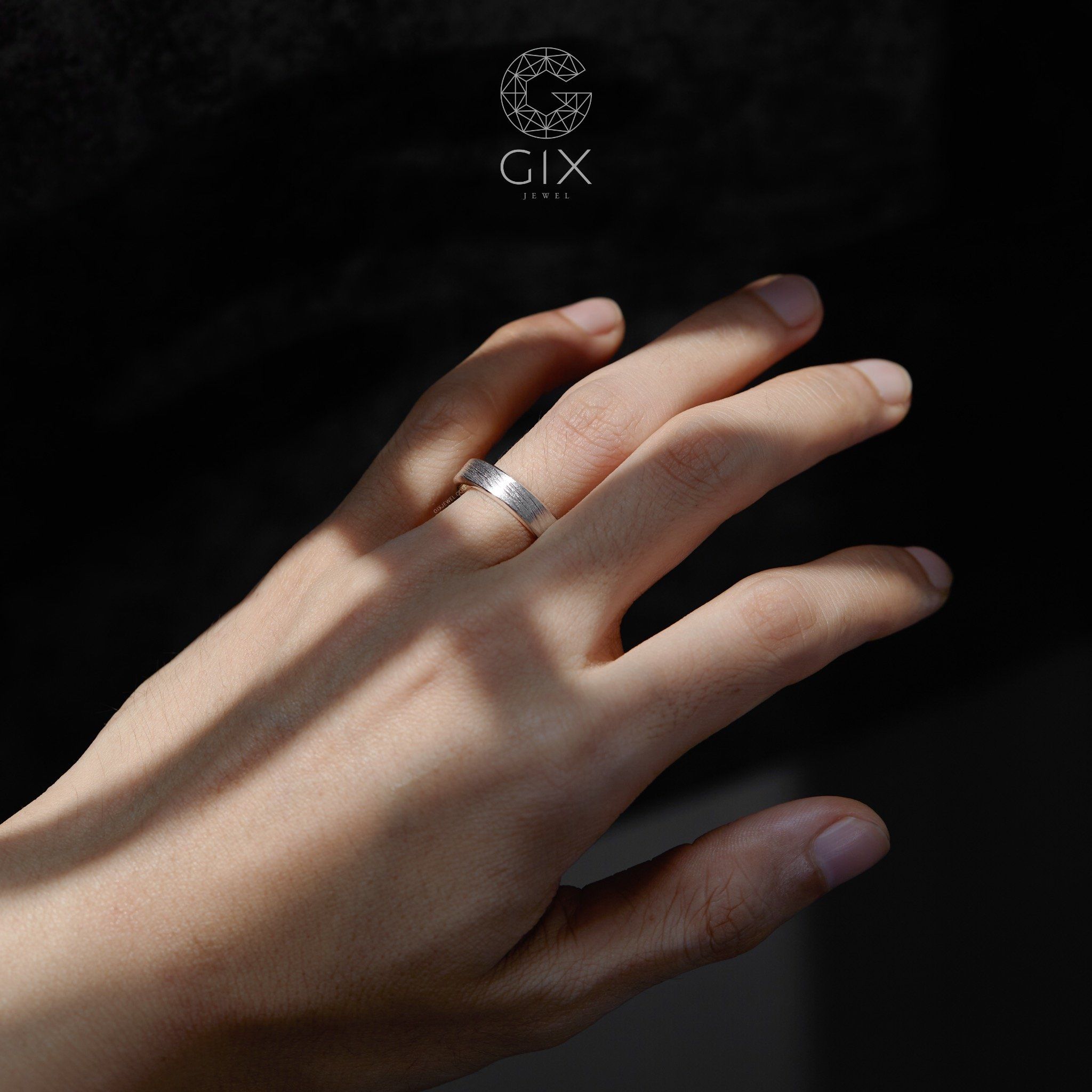 Nhẫn Cưới Kim Cương Vàng 18K Luxury Đính Full Hạt Cao Cấp Gix Jewelry -GCR25050124