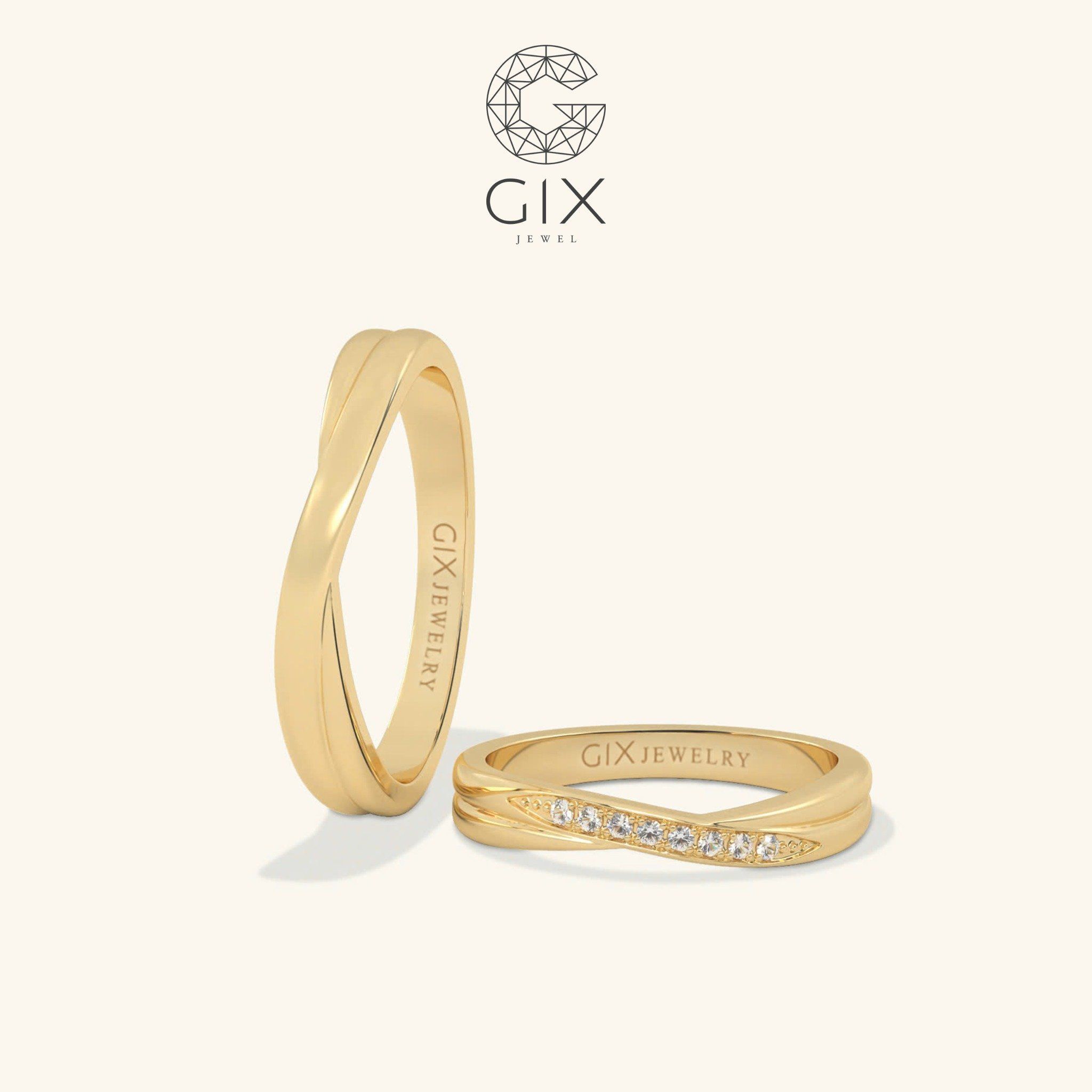 Nhẫn Cưới Đôi Vàng 18k Dáng Vô Cực Gix Jewel - GCR25050056