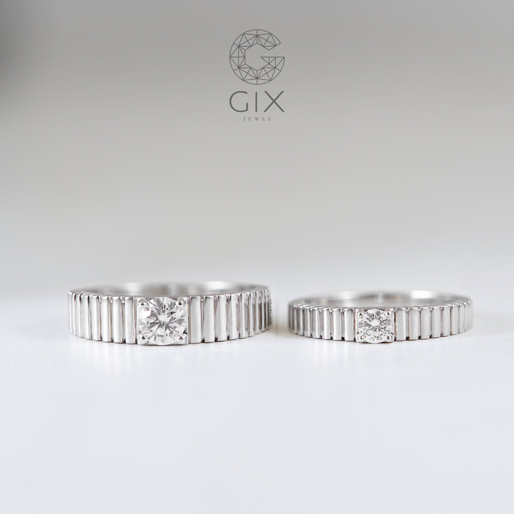 Nhẫn Cưới Vàng Tây 610 Đính Moissanite Gix Jewel -GCR25050108