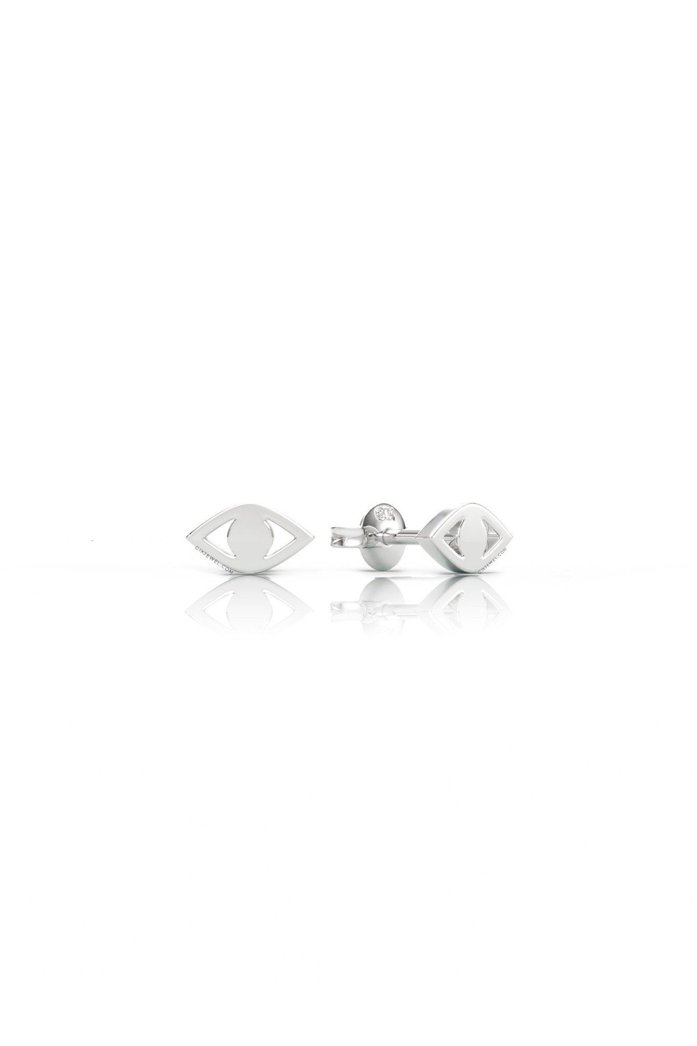 Bông tai bạc 925 xi bạch kim hình con mắt đính đá Moissanite cho nữ đeo cá tính Gix