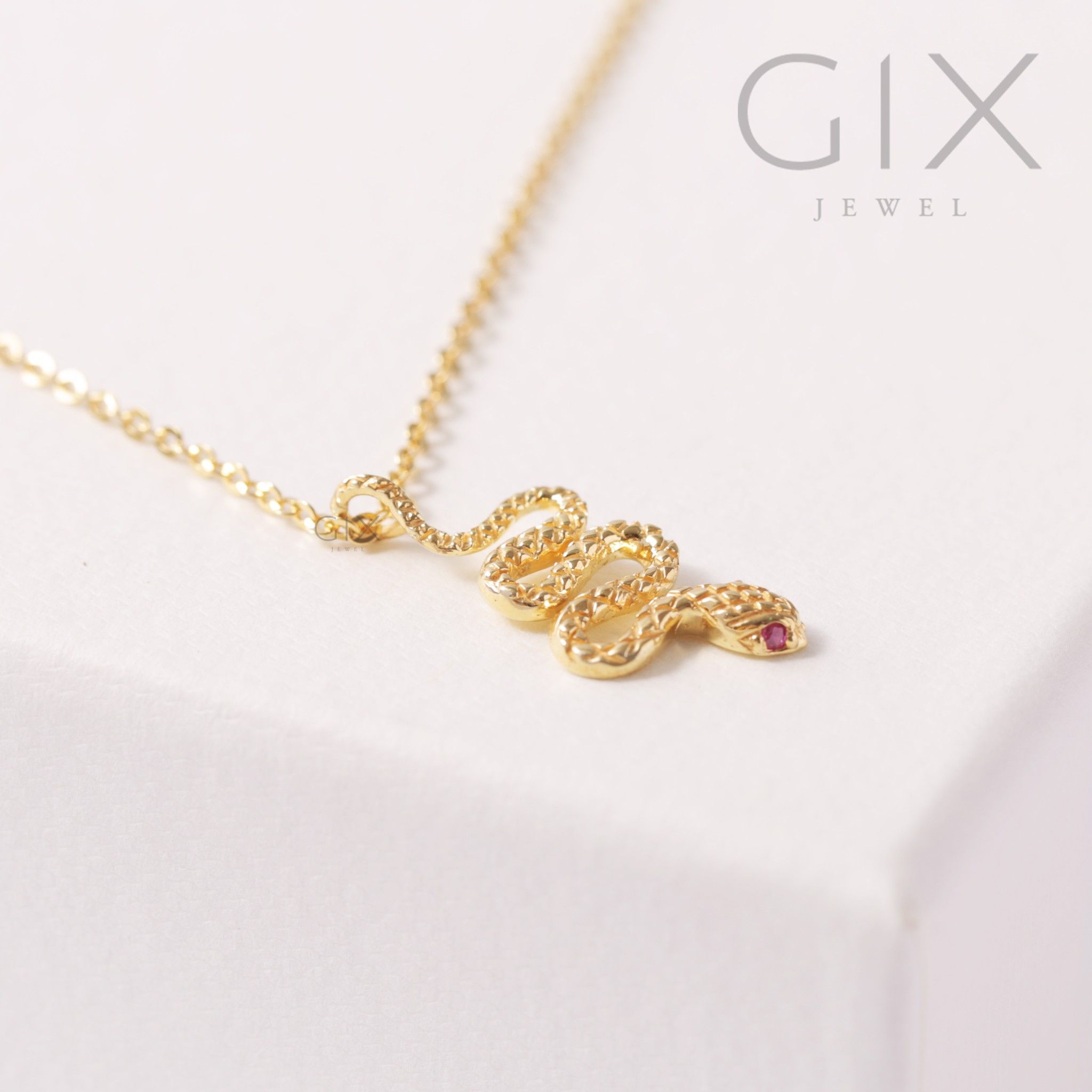 Dây chuyền rắn xoắn đuôi vàng 610 18k nữ sợi nhỏ kiểu mới nhất Gixjewel